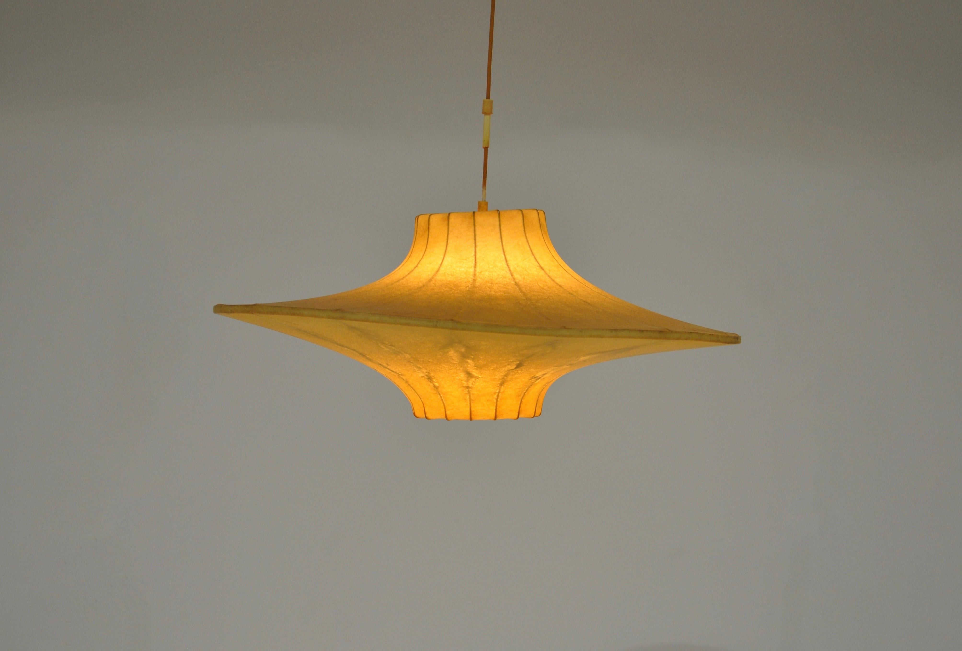 Mid-Century Modern Cocoon hanging lamp by Achille & Pier Giacomo Castiglioni for flos, 1960s