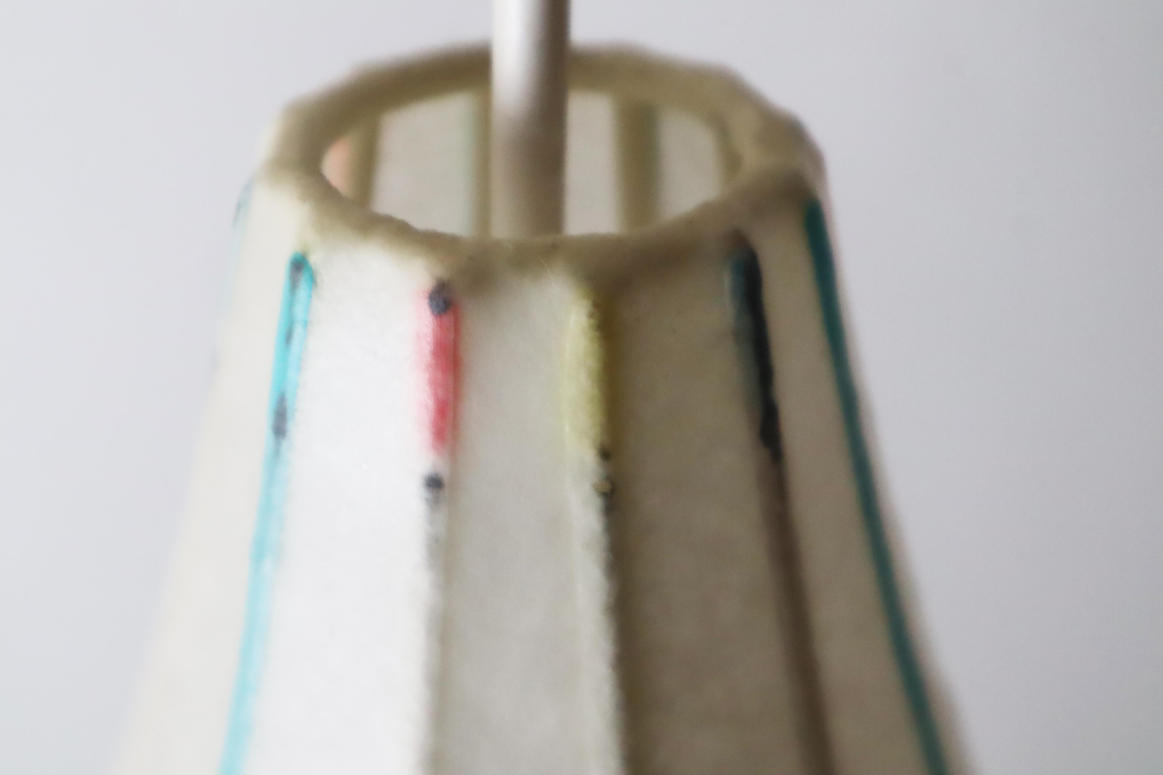 Metà XX secolo Lampada a sospensione Cocoon a forma di tulipano realizzata con strisce turchesi in vendita