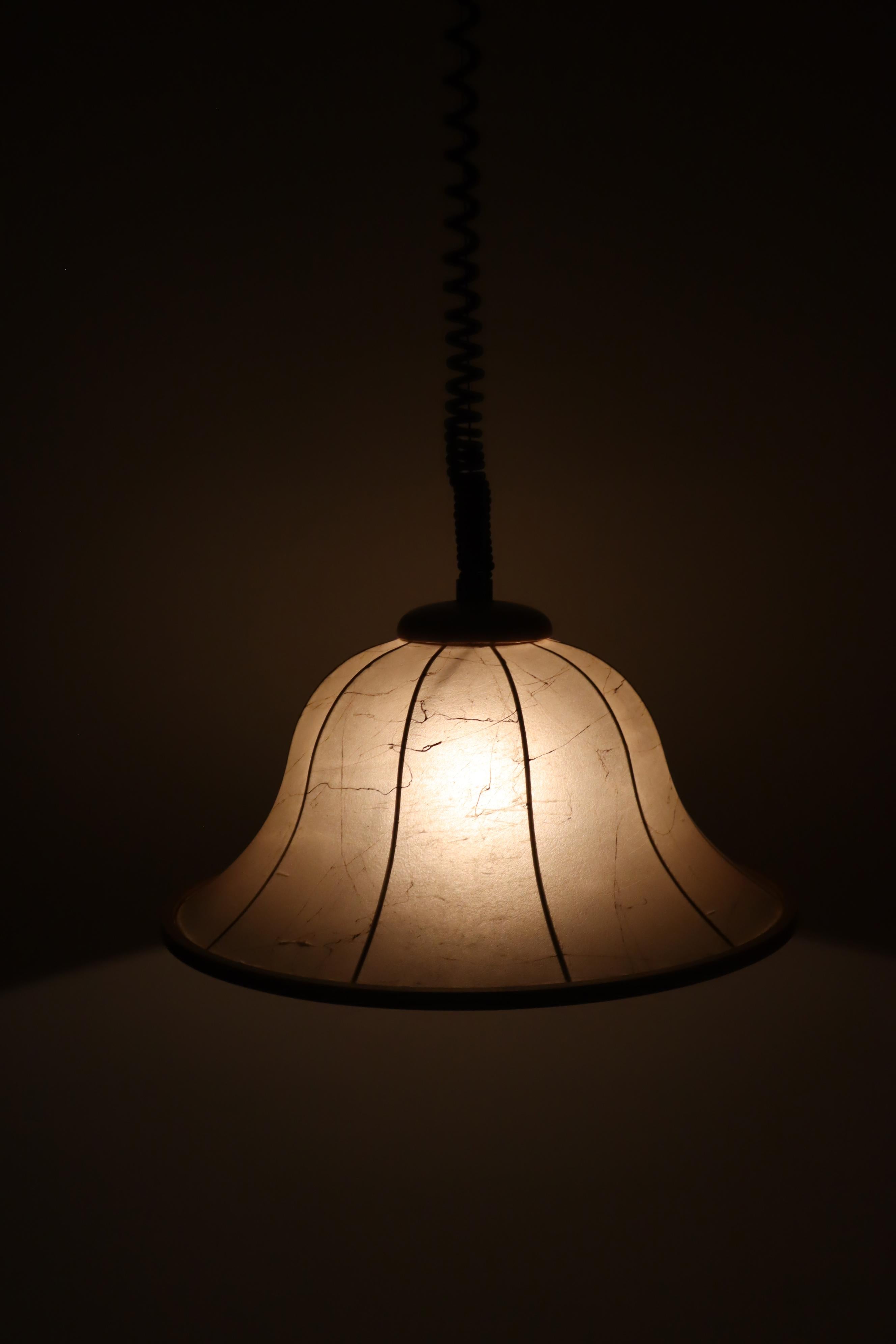 Ottone Lampada a sospensione Cocoon in legno di faggio, regolabile in altezza in vendita