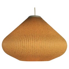 Cocoon hanging lamp, Plissee, Original 1960s