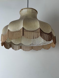 Lampada Cocoon con frange, diametro 45 cm, vintage anni '70, Germania