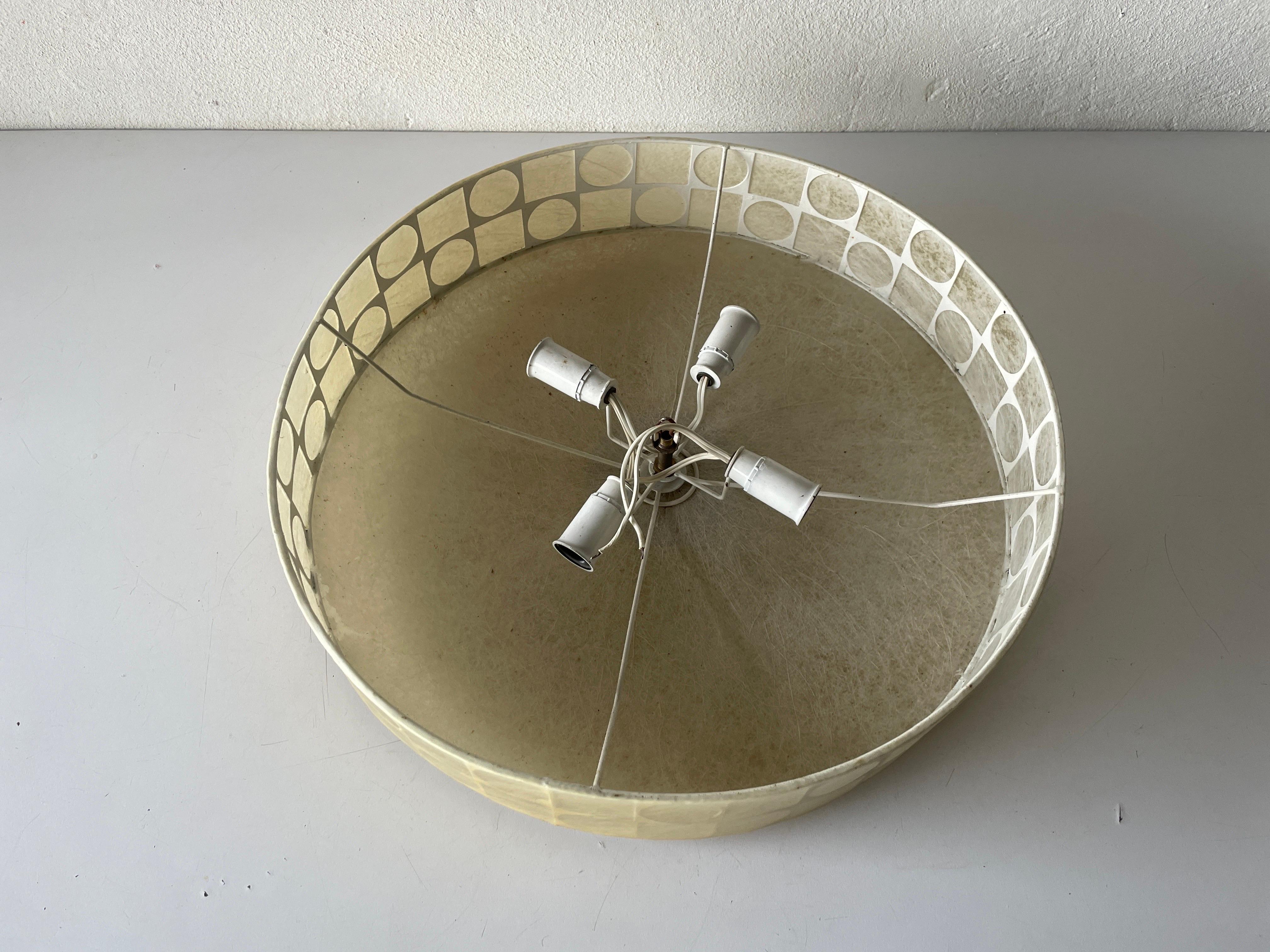 Cocoon Large Flush Mount Ceiling Lamp by Goldkant, 1960s, Germany For Sale 11