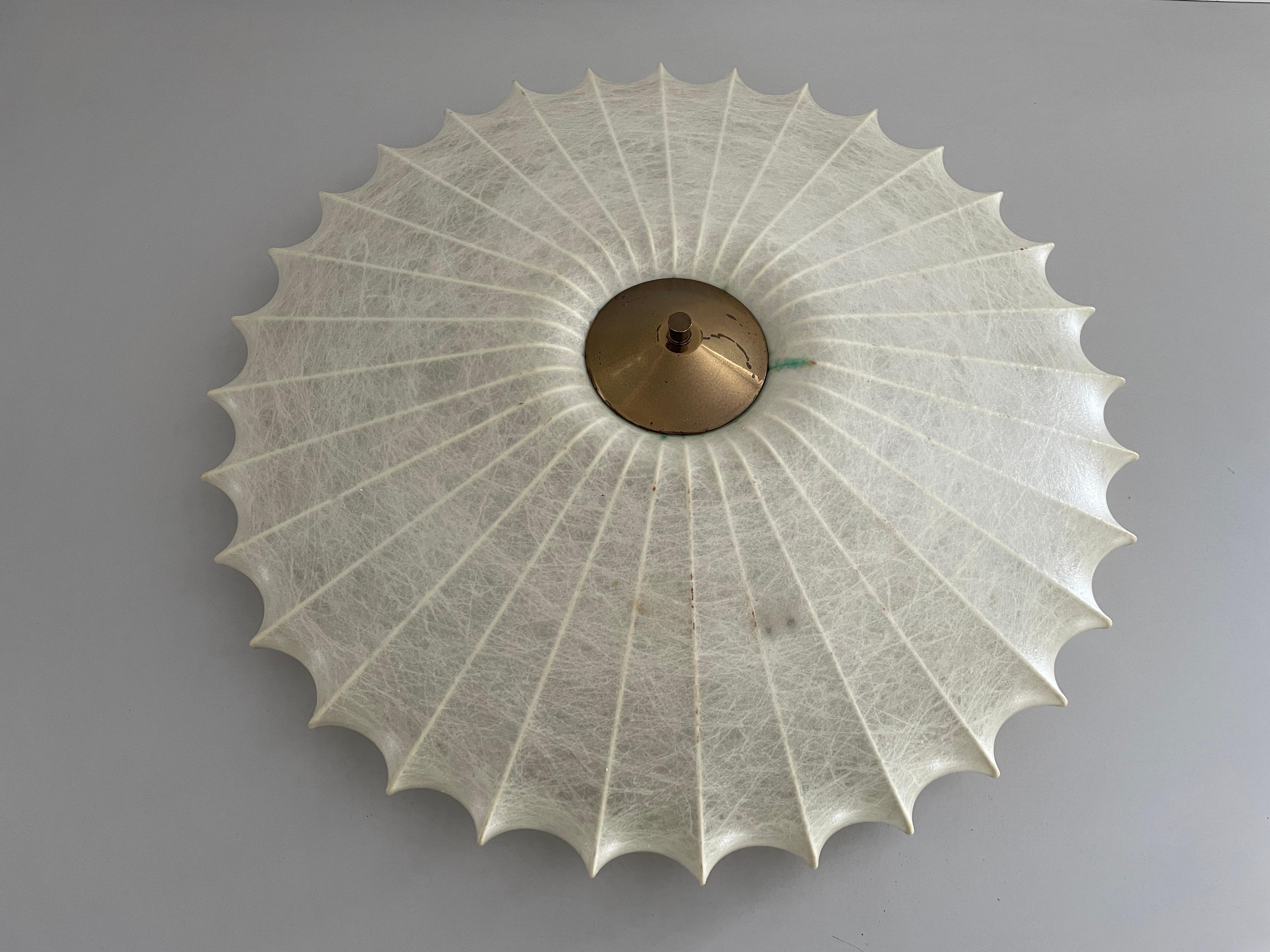 Mid-Century Modern Cocoon Large Flush Mount Ceiling Lamp by Goldkant, 1960s, Germany For Sale