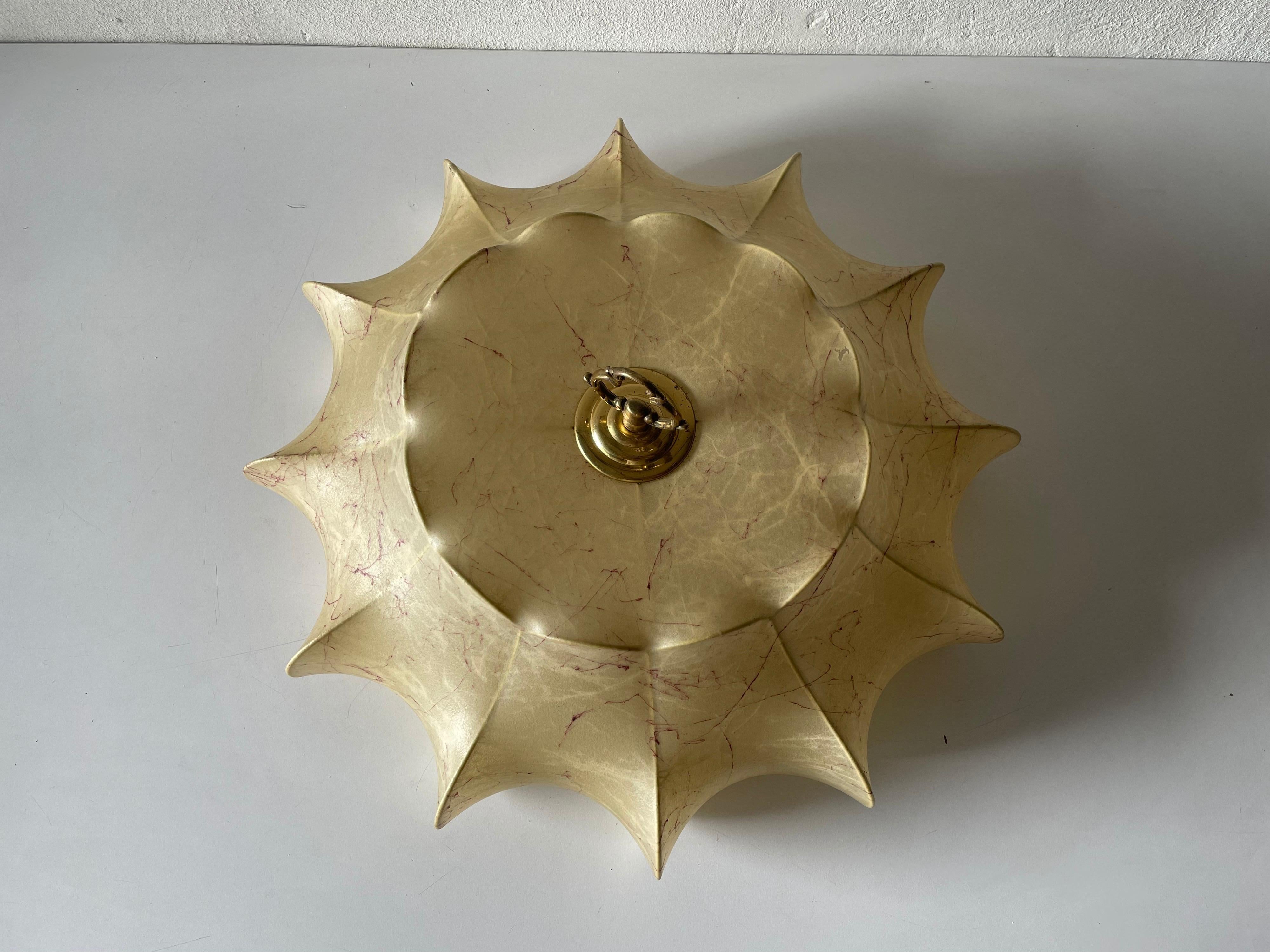 Cocoon Large Flush Mount Ceiling Lamp by Goldkant, 1960s, Germany In Good Condition In Hagenbach, DE
