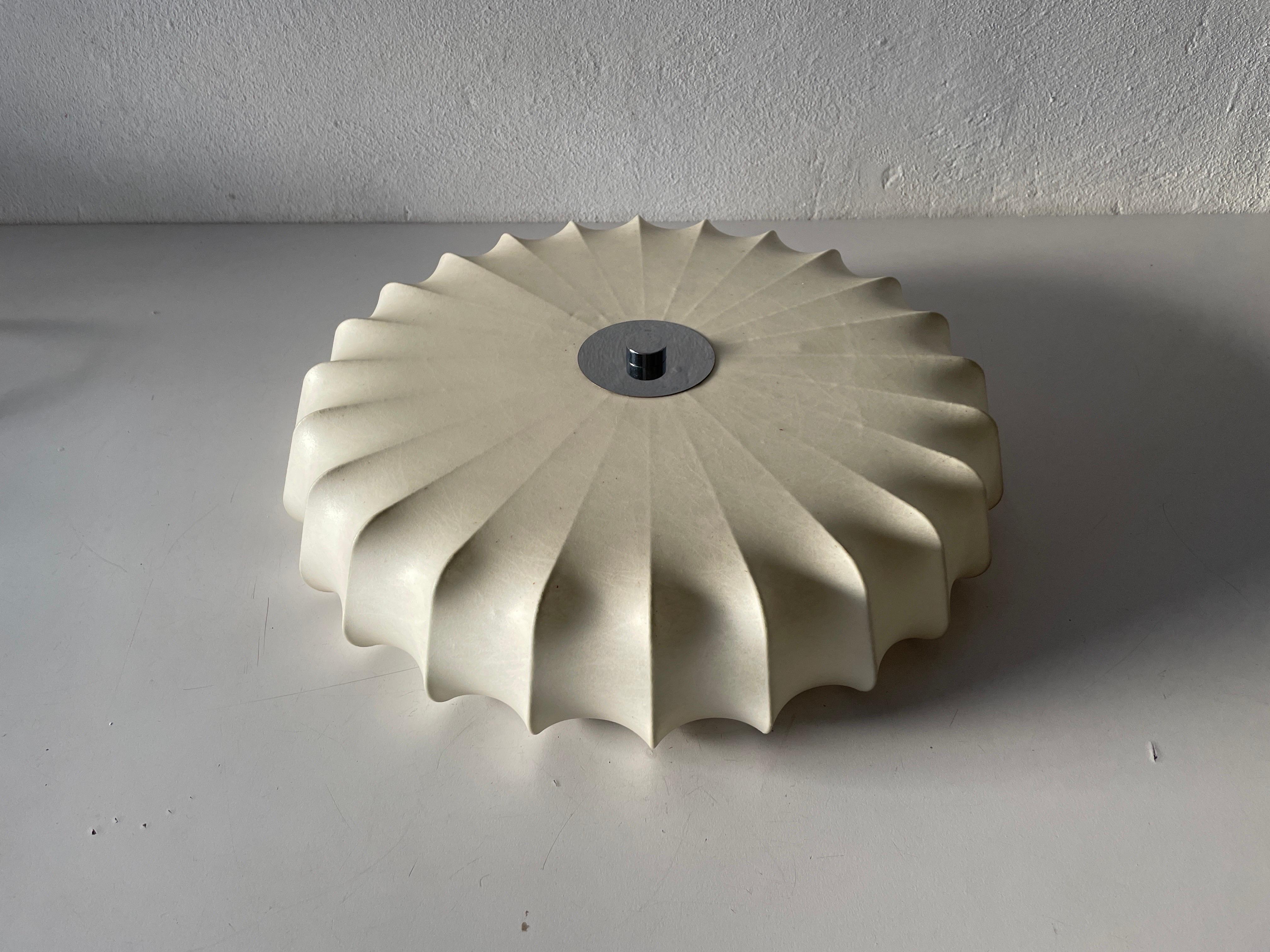 Cocoon Large Flush Mount Ceiling Lamp by Goldkant, 1960s, Germany In Good Condition In Hagenbach, DE