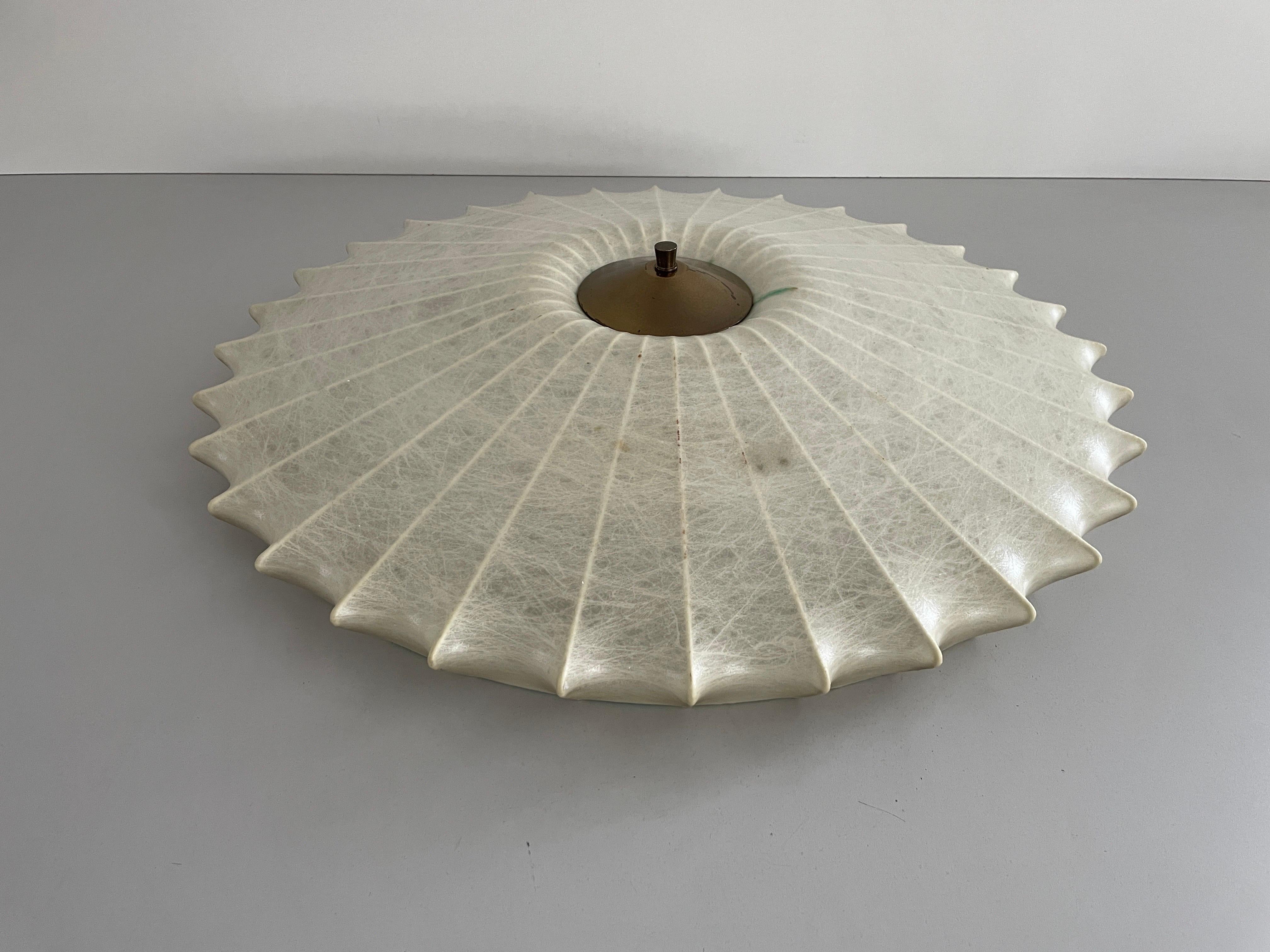 Cocoon Large Flush Mount Ceiling Lamp by Goldkant, 1960s, Germany In Excellent Condition For Sale In Hagenbach, DE