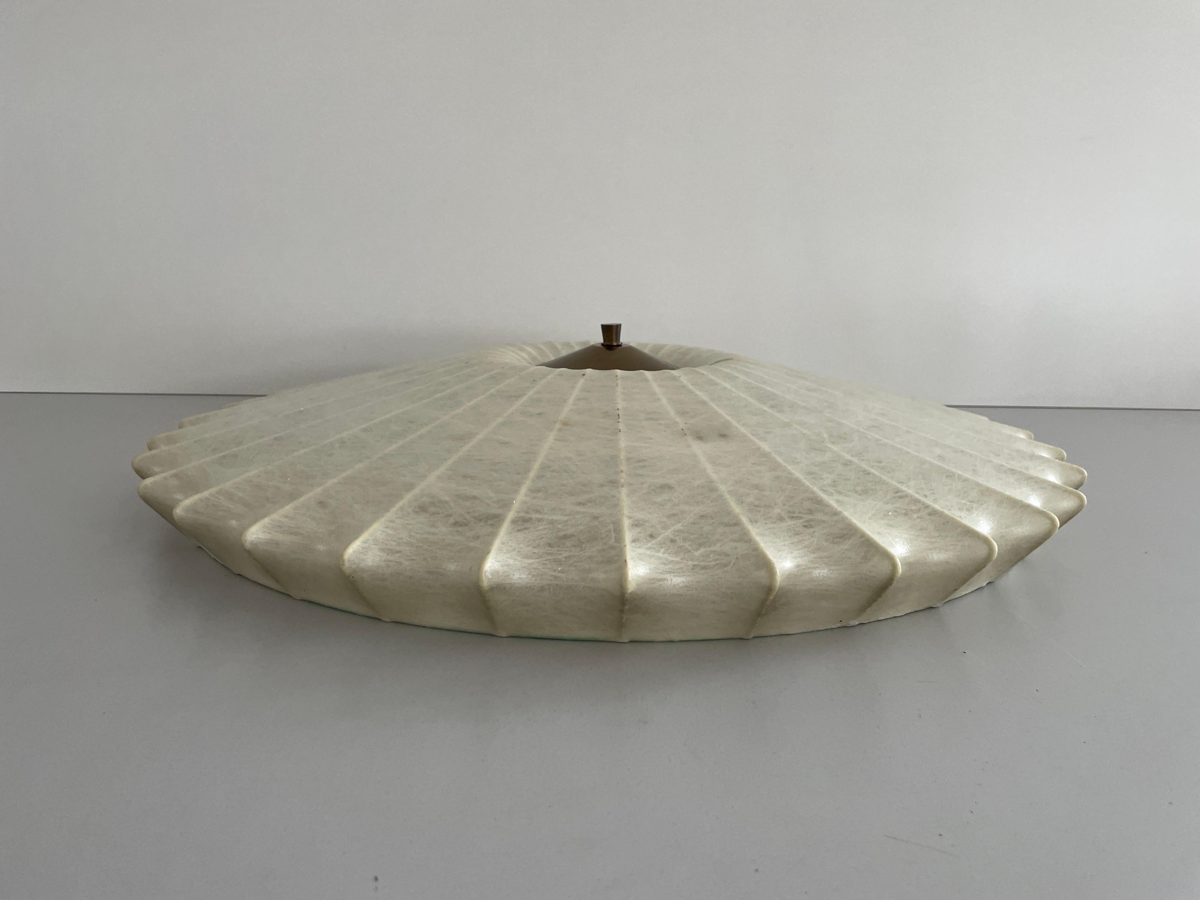 Cocoon Large Flush Mount Ceiling Lamp by Goldkant, 1960s, Germany For Sale 1