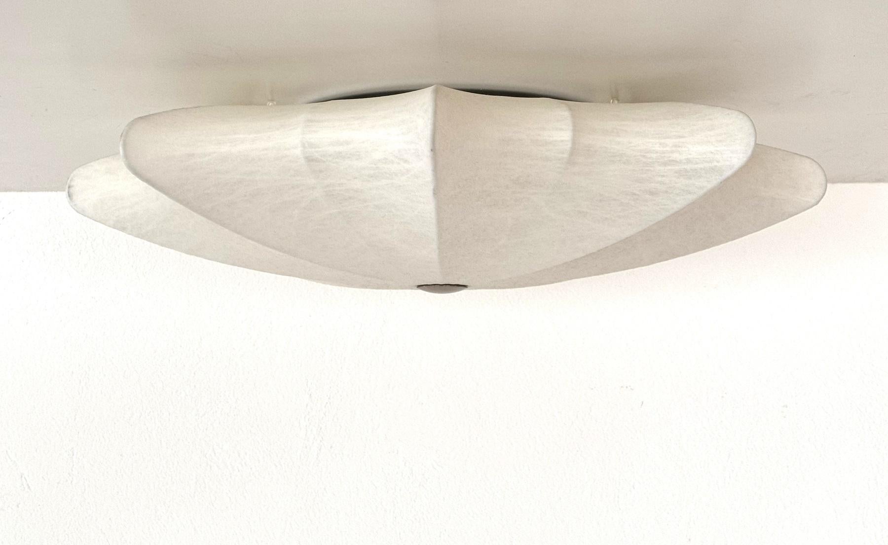 Cocoon Large Flush Mount Ceiling Light by Goldkant Germany, 1970s In Good Condition In Morazzone, Varese