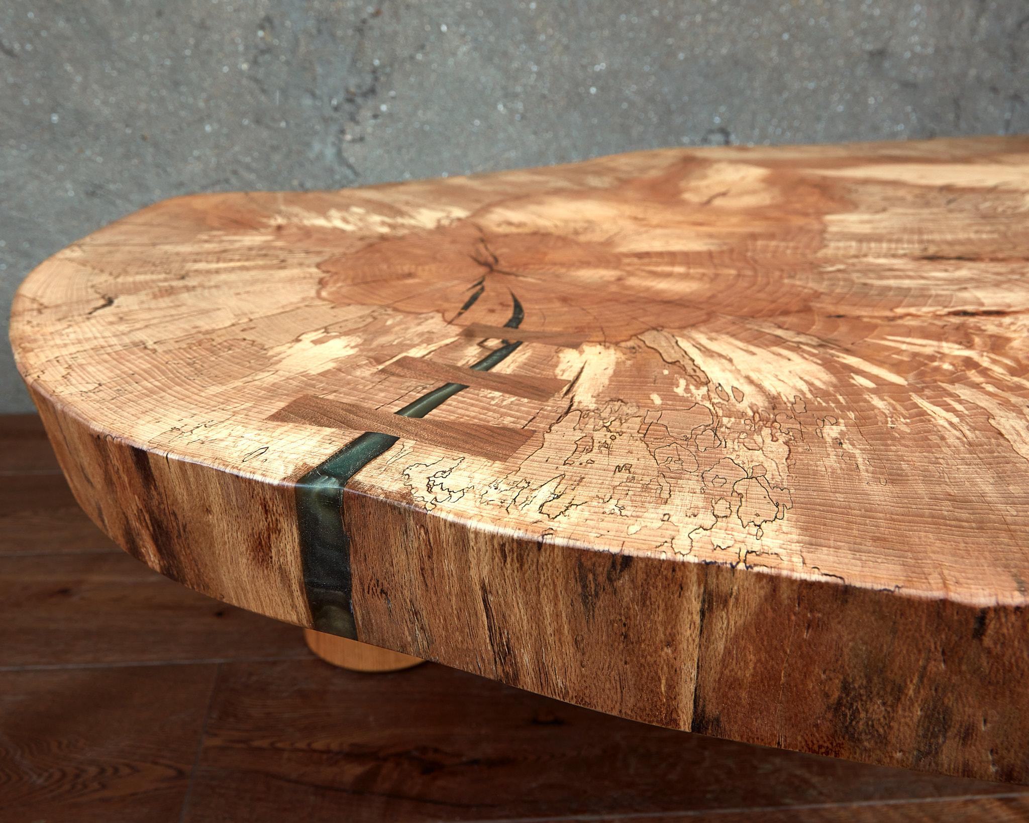 Arts and Crafts Cocoon Live Edge Beech Coffee Table by Egor Ivoilov, Contemporary Design 2022 For Sale
