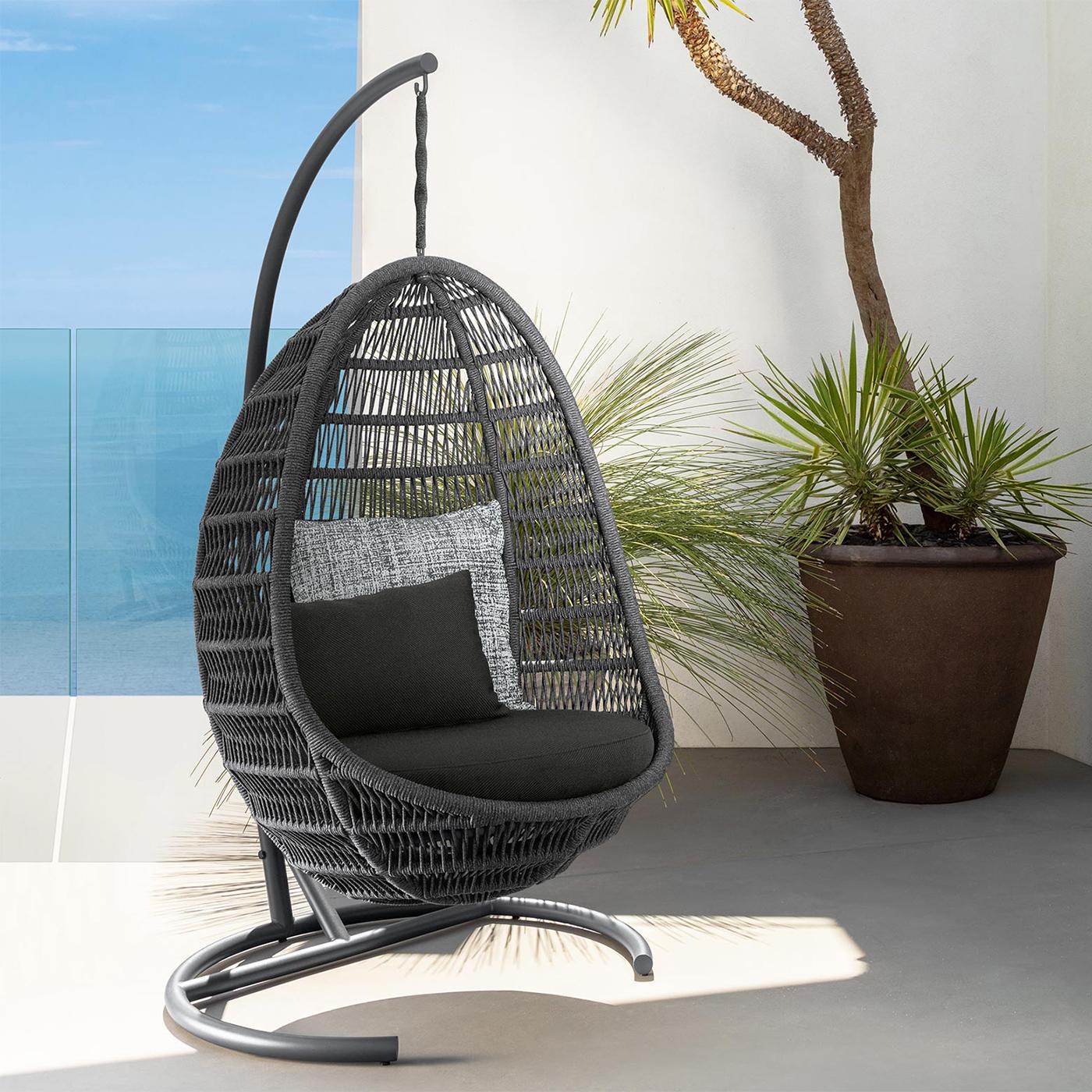 Hand-Crafted Cocoon Lounge Hanging Chair For Sale