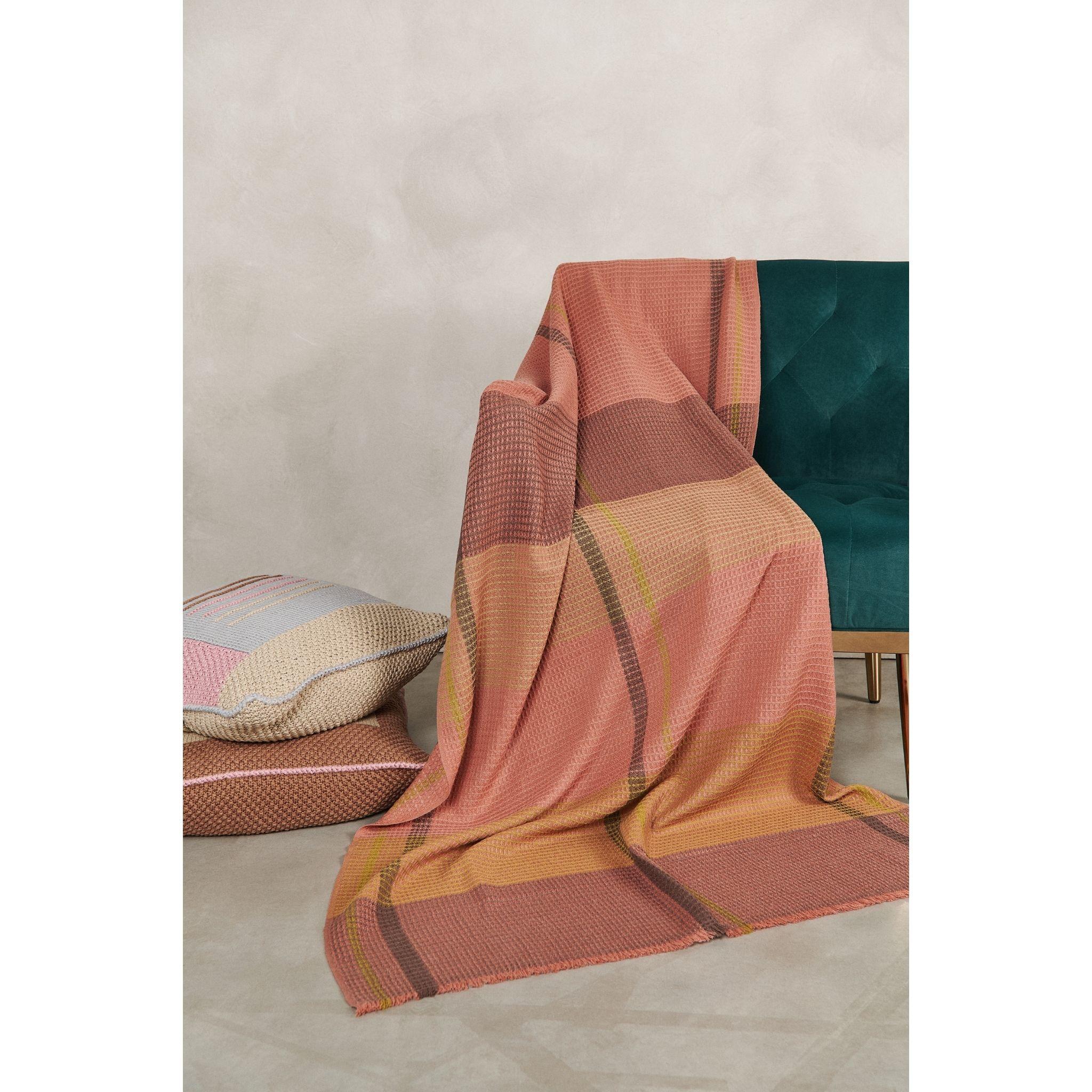 Cocoon Merino Waffle Handloom Throw En Cálidos Tonos Neutros Multicolor en venta 8