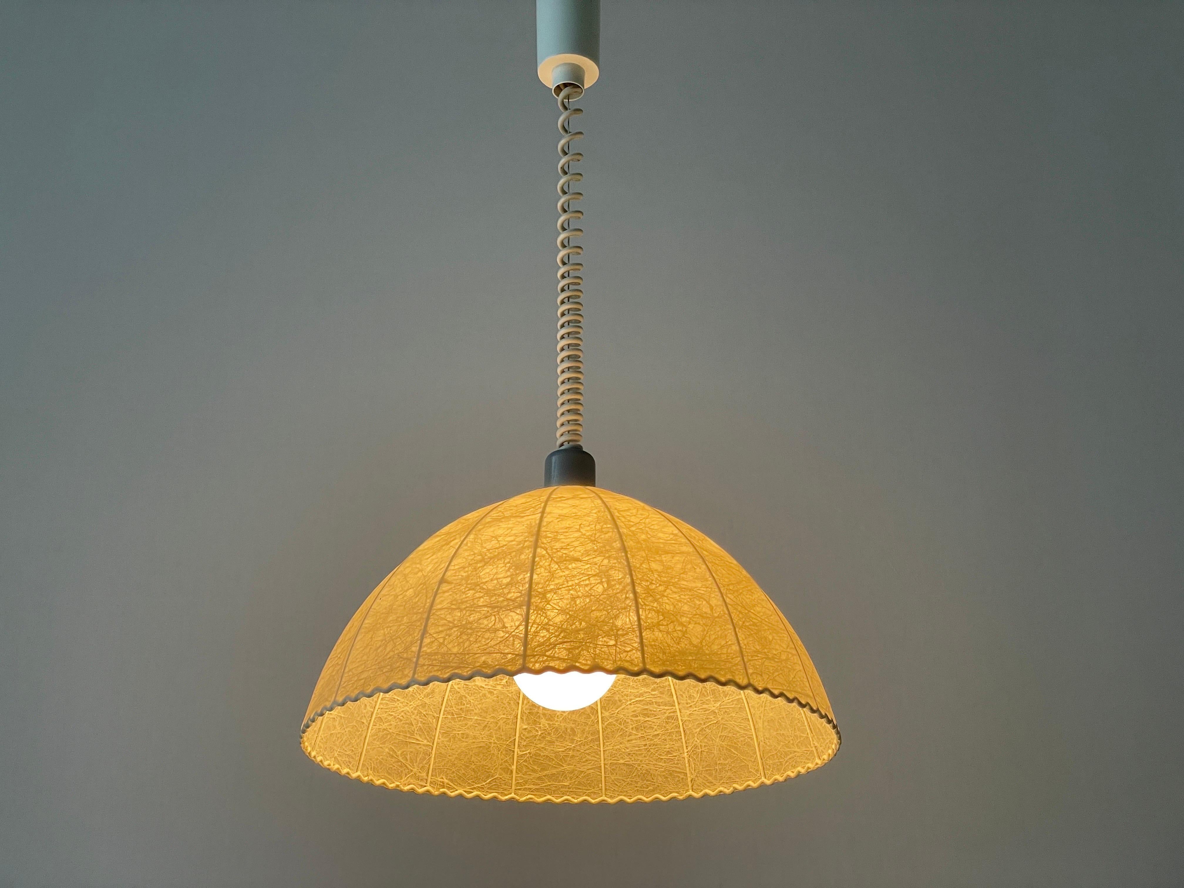 Cocoon Pendant Lamp by Goldkant with Grey Metal Top, 1960s, Germany For Sale 4