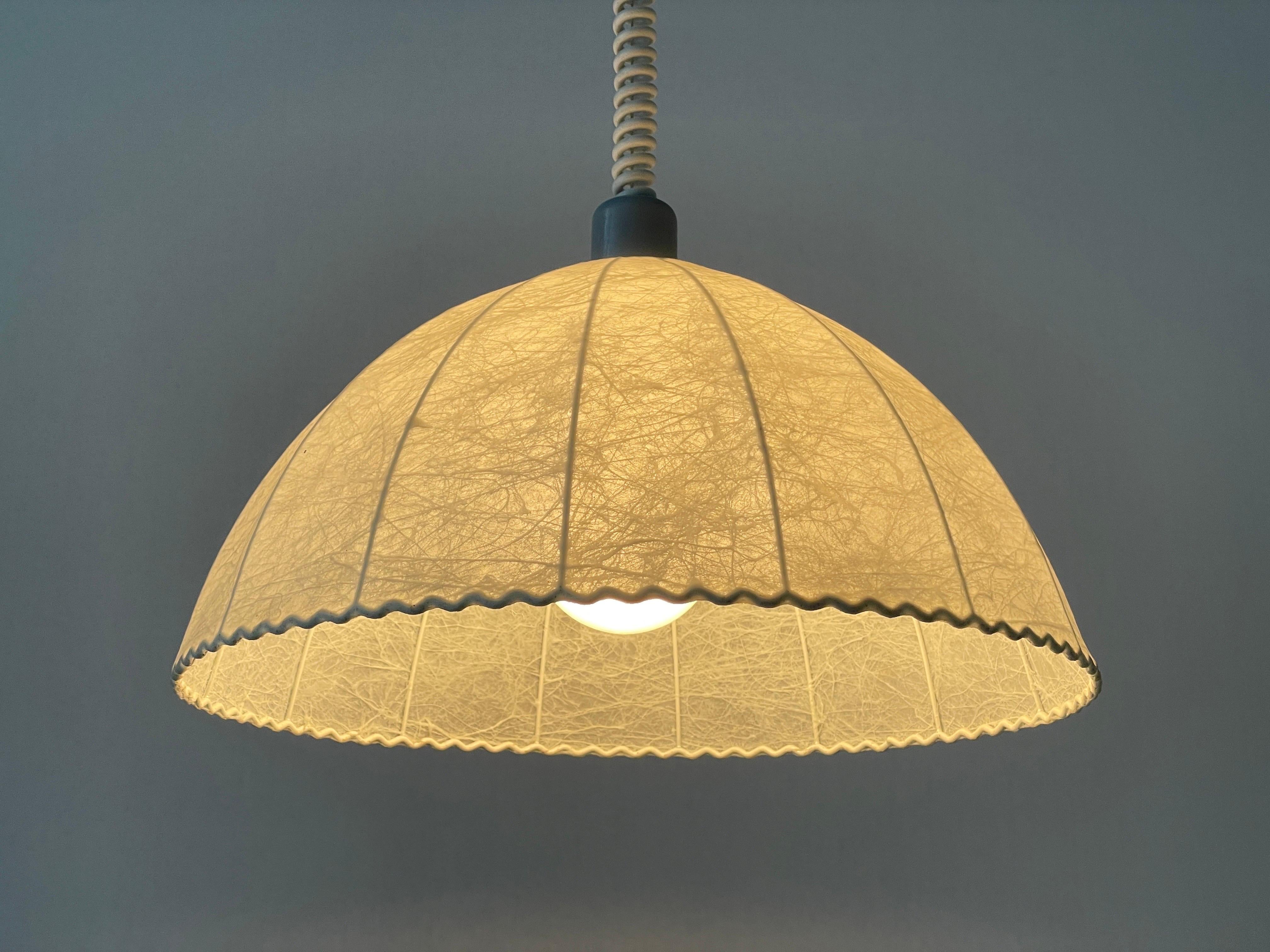 Cocoon Pendant Lamp by Goldkant with Grey Metal Top, 1960s, Germany For Sale 5