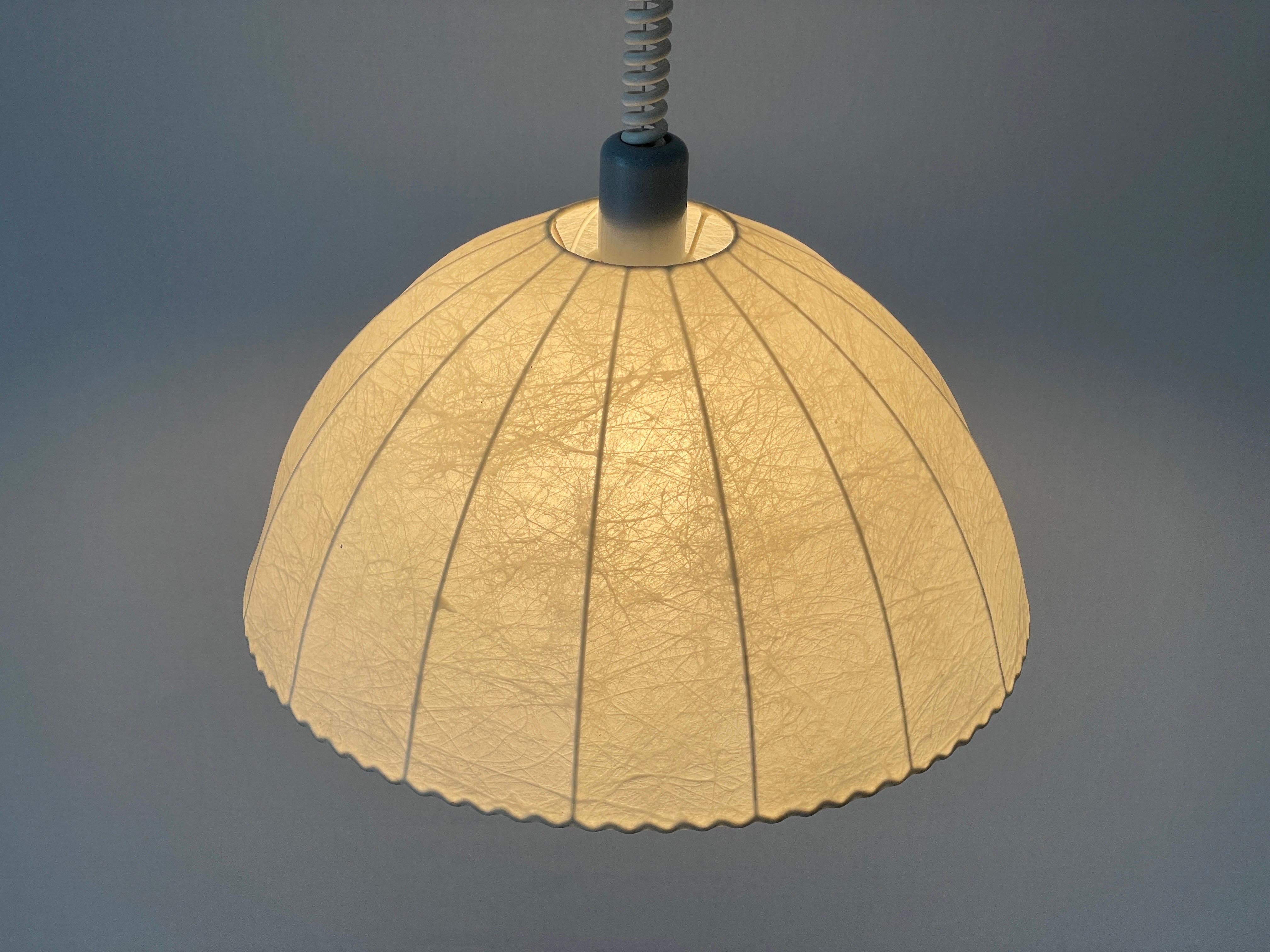 Cocoon Pendant Lamp by Goldkant with Grey Metal Top, 1960s, Germany For Sale 6
