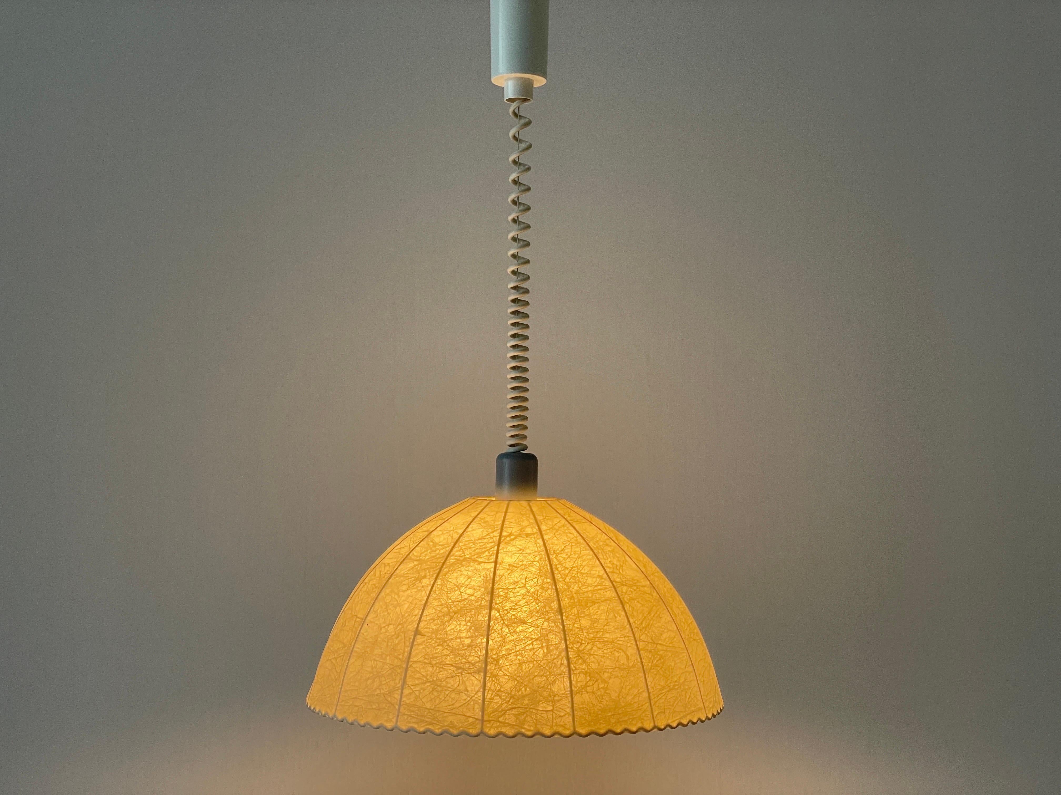 Cocoon Pendant Lamp by Goldkant with Grey Metal Top, 1960s, Germany For Sale 7