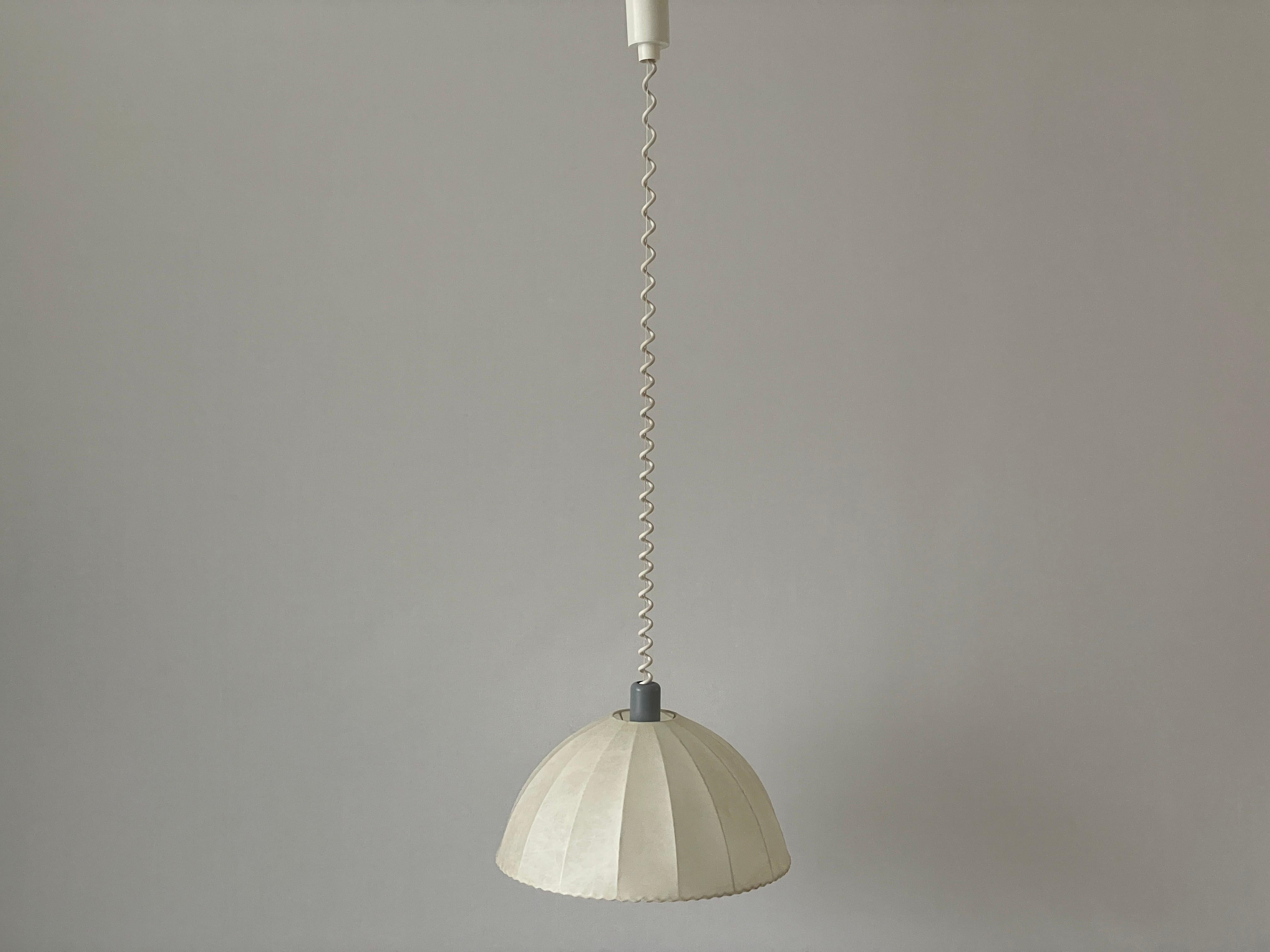 Cocoon Pendant Lamp by Goldkant with Grey Metal Top, 1960s, Germany For Sale 10