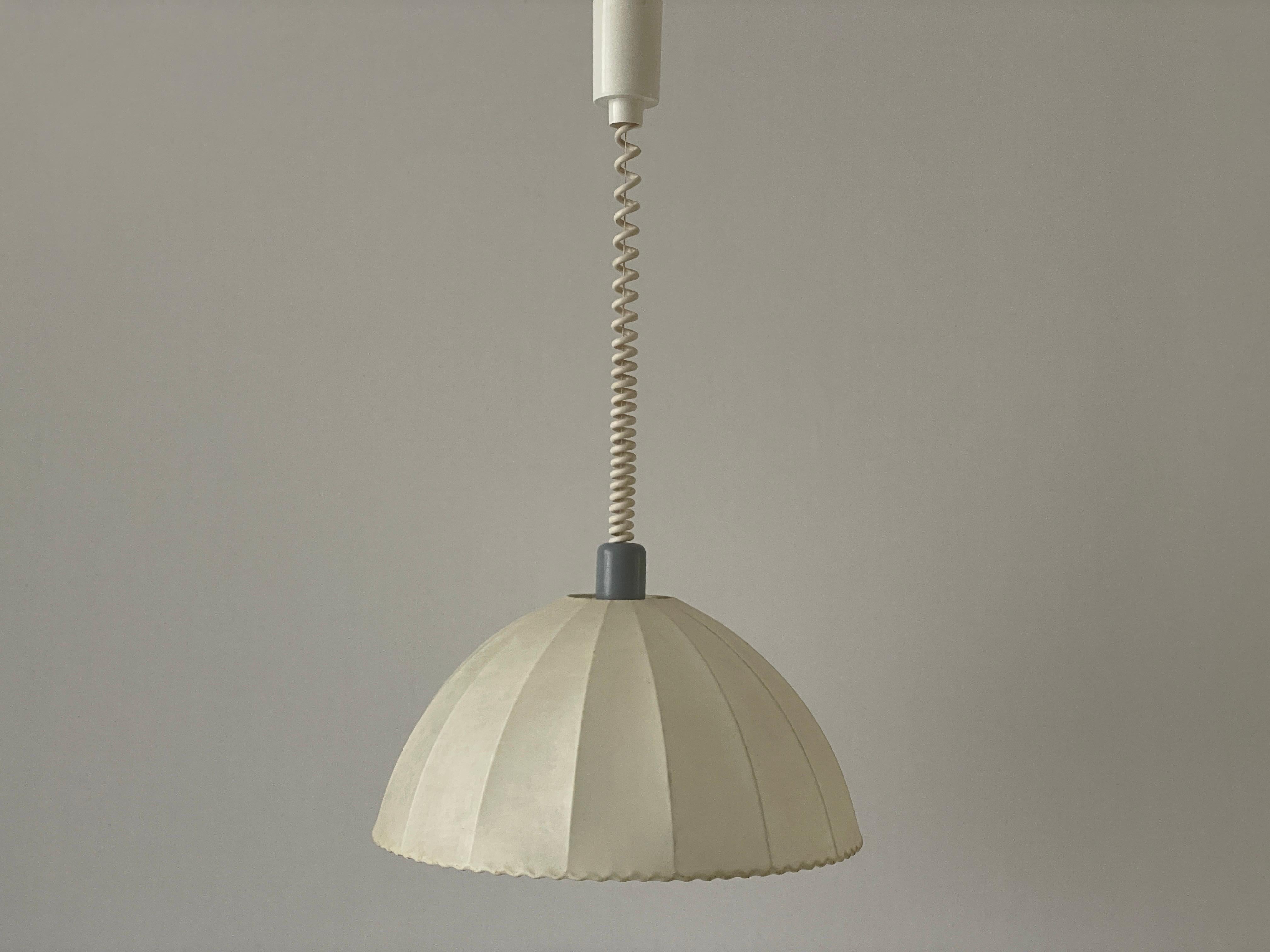 Cocoon Pendant Lamp by Goldkant with Grey Metal Top, 1960s, Germany For Sale 1