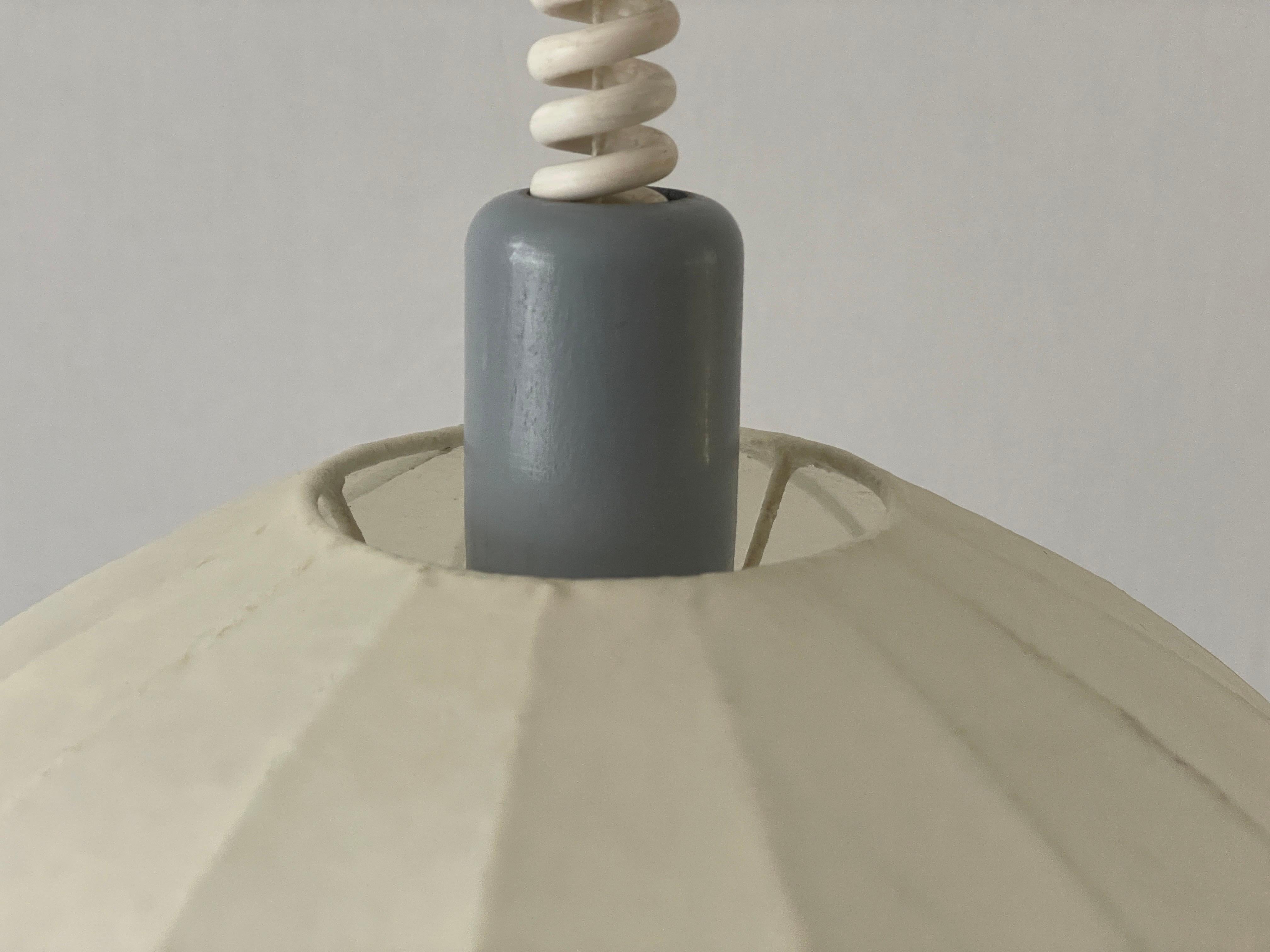 Lampe pendante cocon par Goldkant avec plateau en métal gris, années 1960, Allemagne en vente 1