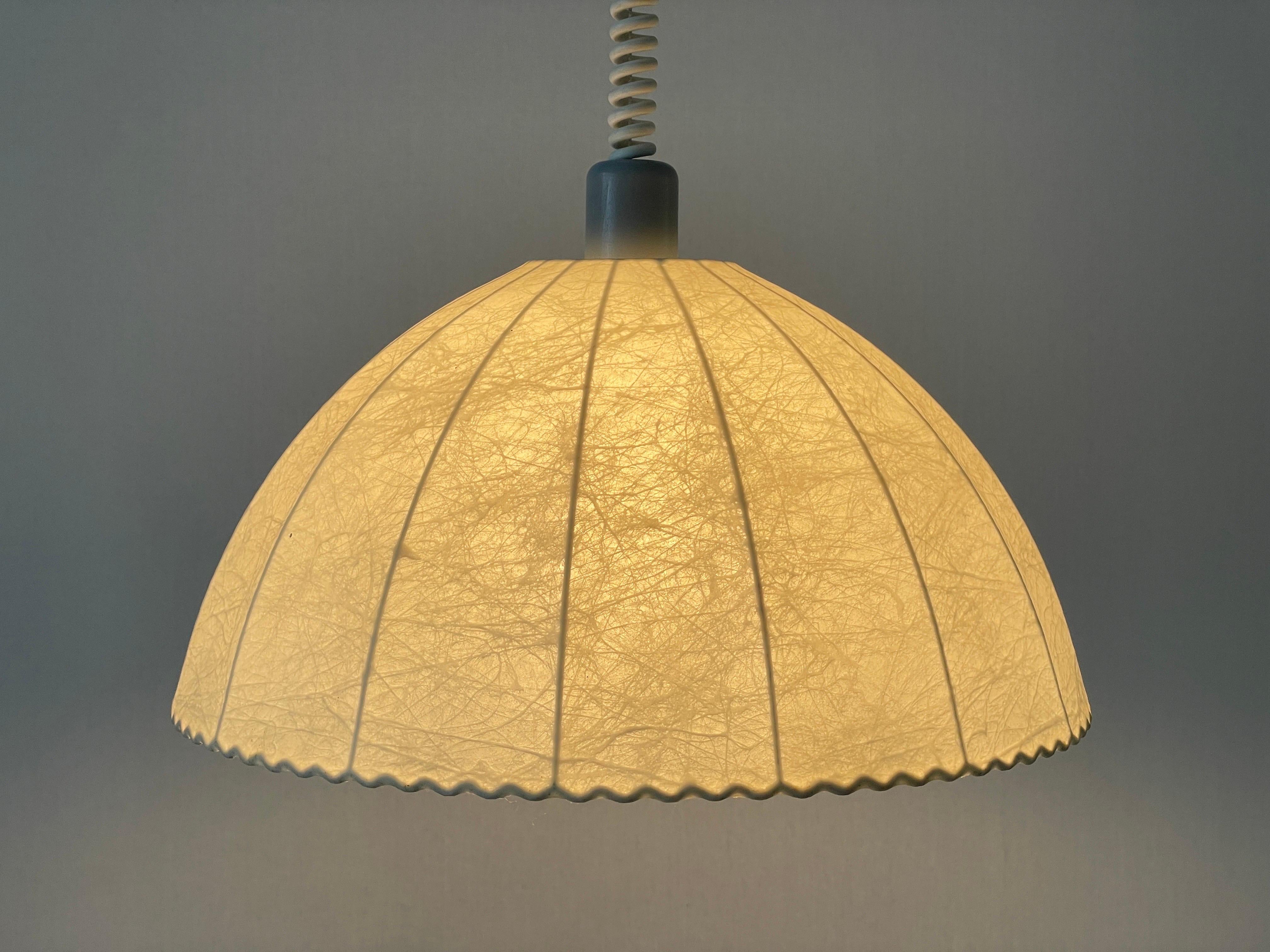 Cocoon Pendant Lamp by Goldkant with Grey Metal Top, 1960s, Germany For Sale 3