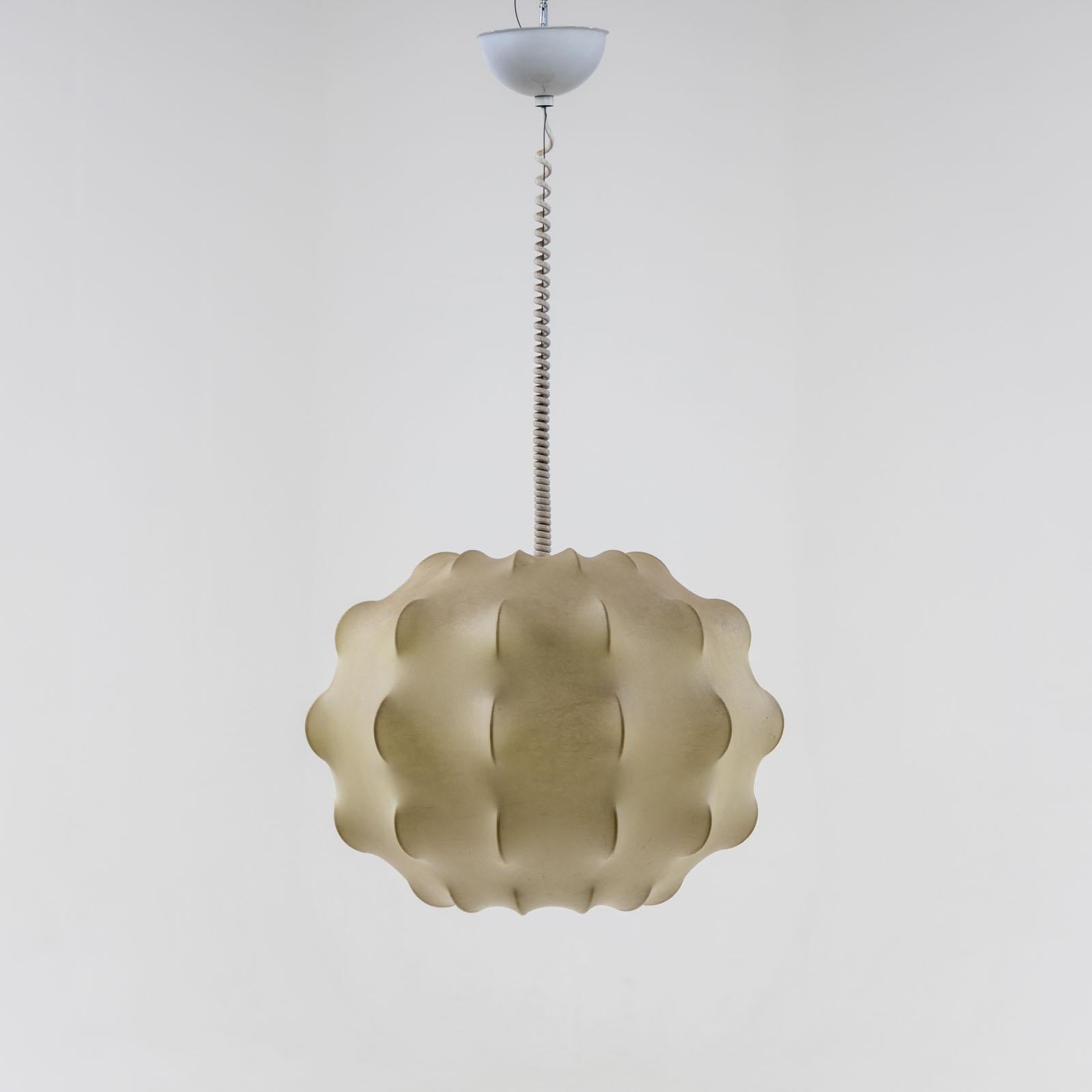 Spun Cocoon Pendant Lamp in the style of Tobia Scarpa, Italy 1960s  For Sale