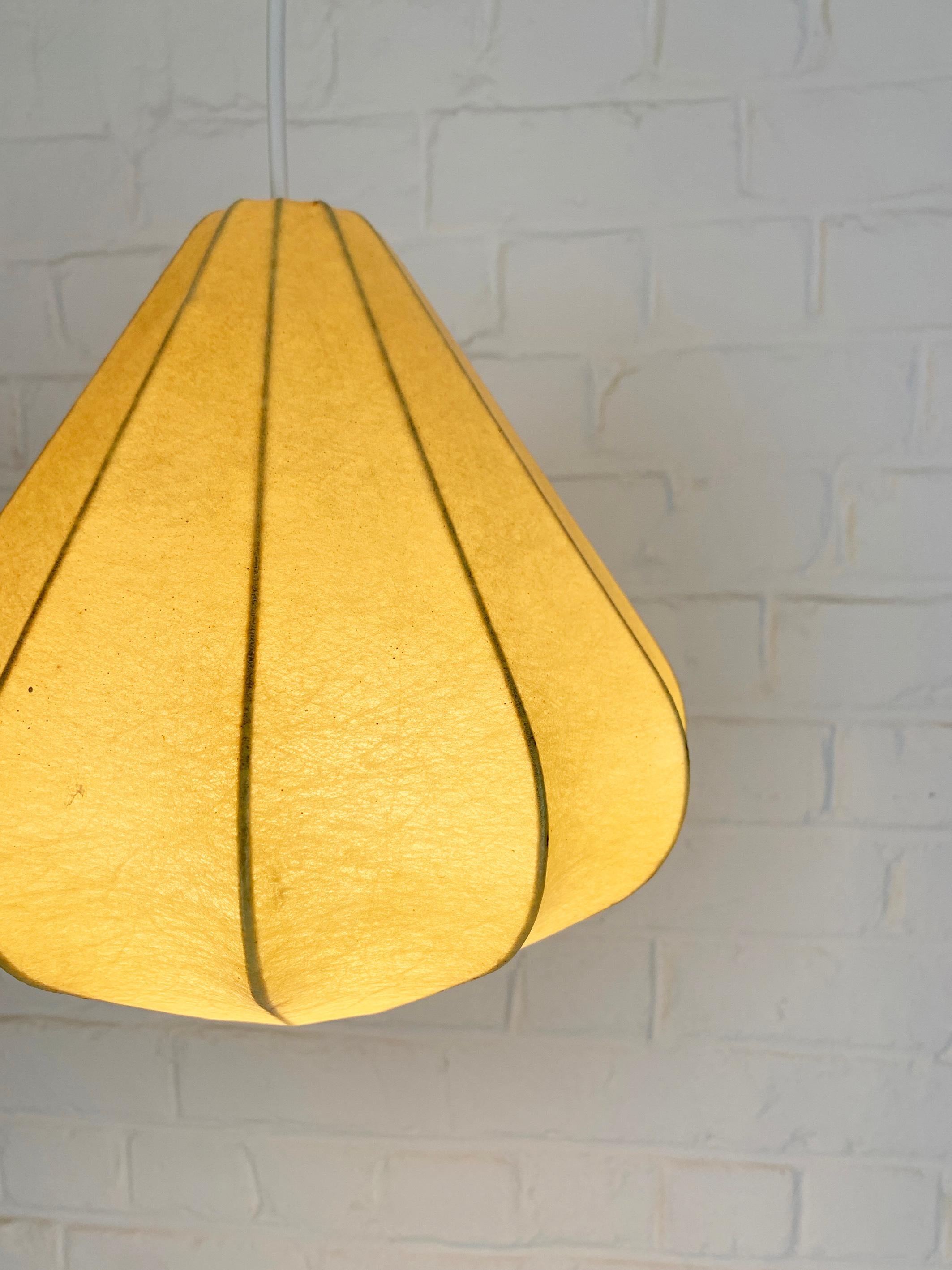 Mid-Century Modern Cocoon Pendant light, Friedel Wauer for Goldkant Leuchten, 1960s For Sale