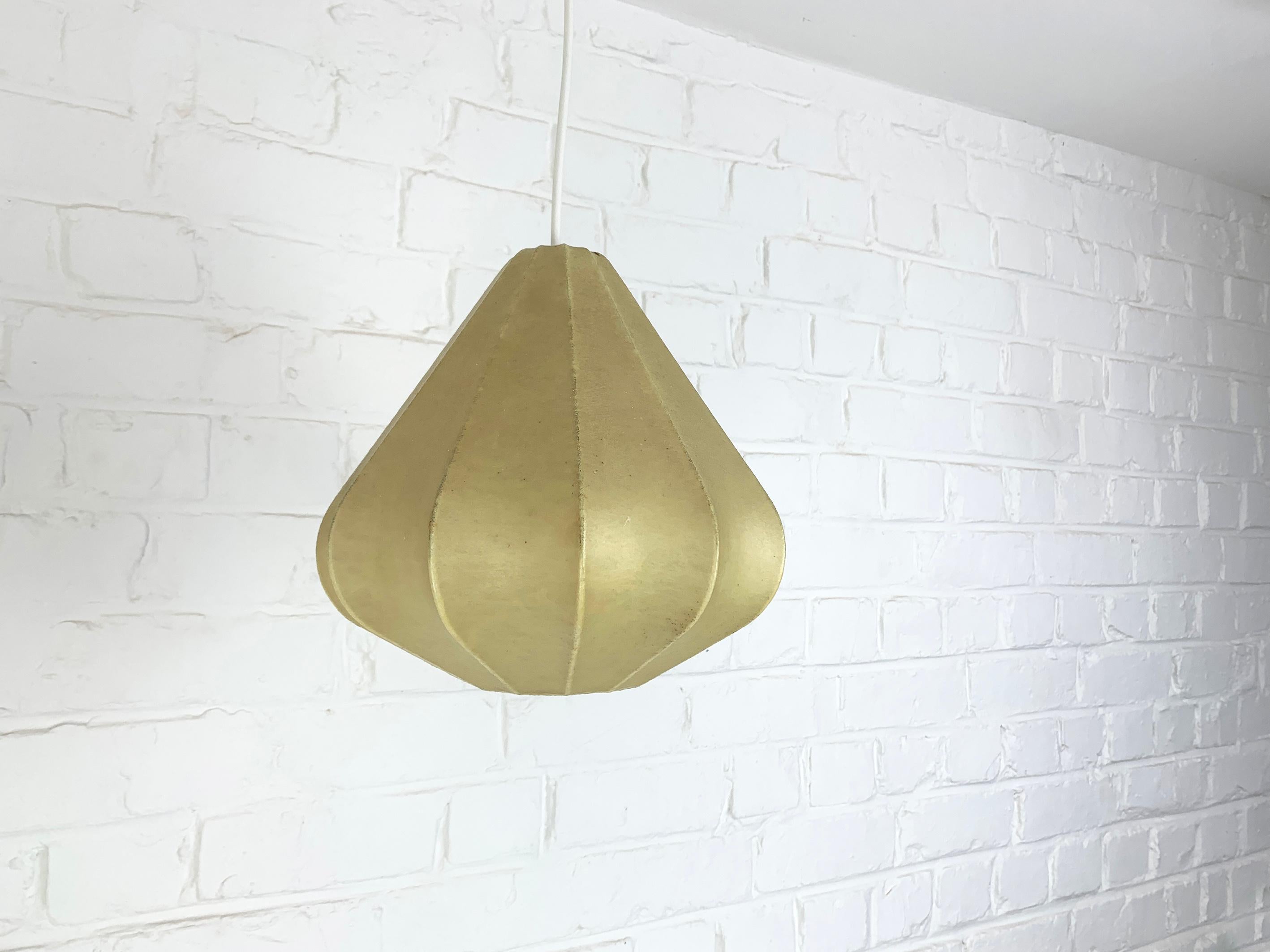 20th Century Cocoon Pendant light, Friedel Wauer for Goldkant Leuchten, 1960s For Sale
