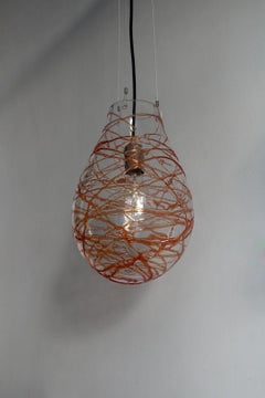 Cocoon Red Pendant Lighting by Ceren Gurkan , Hand-blown Glass