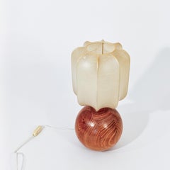 Cocoon resin. Brutalist and Space Age style table lamp, Germany, 1970s