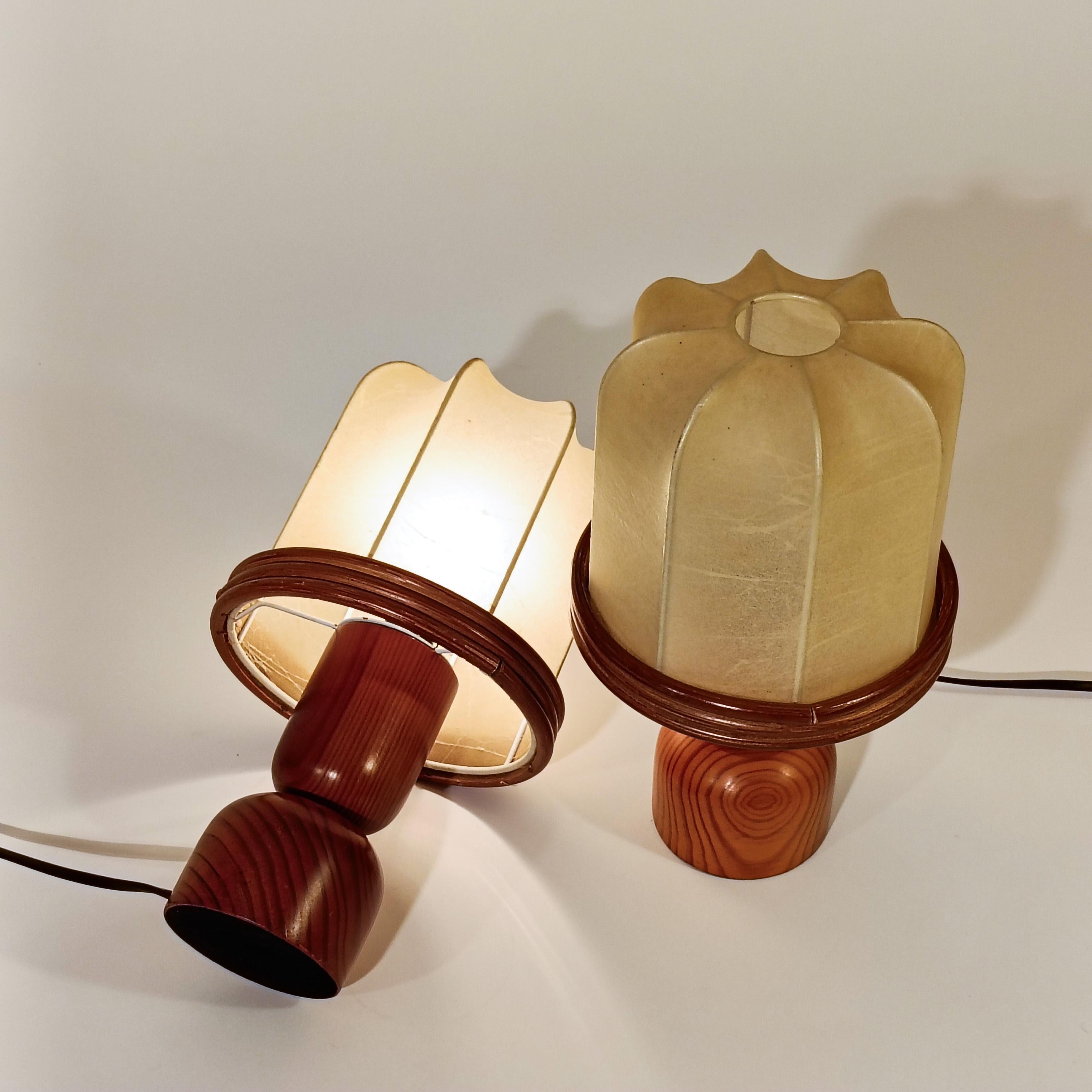 Résine de cocon. Lampes de table brutalistes fabriquées à la main, Italie, années 70 en vente 2