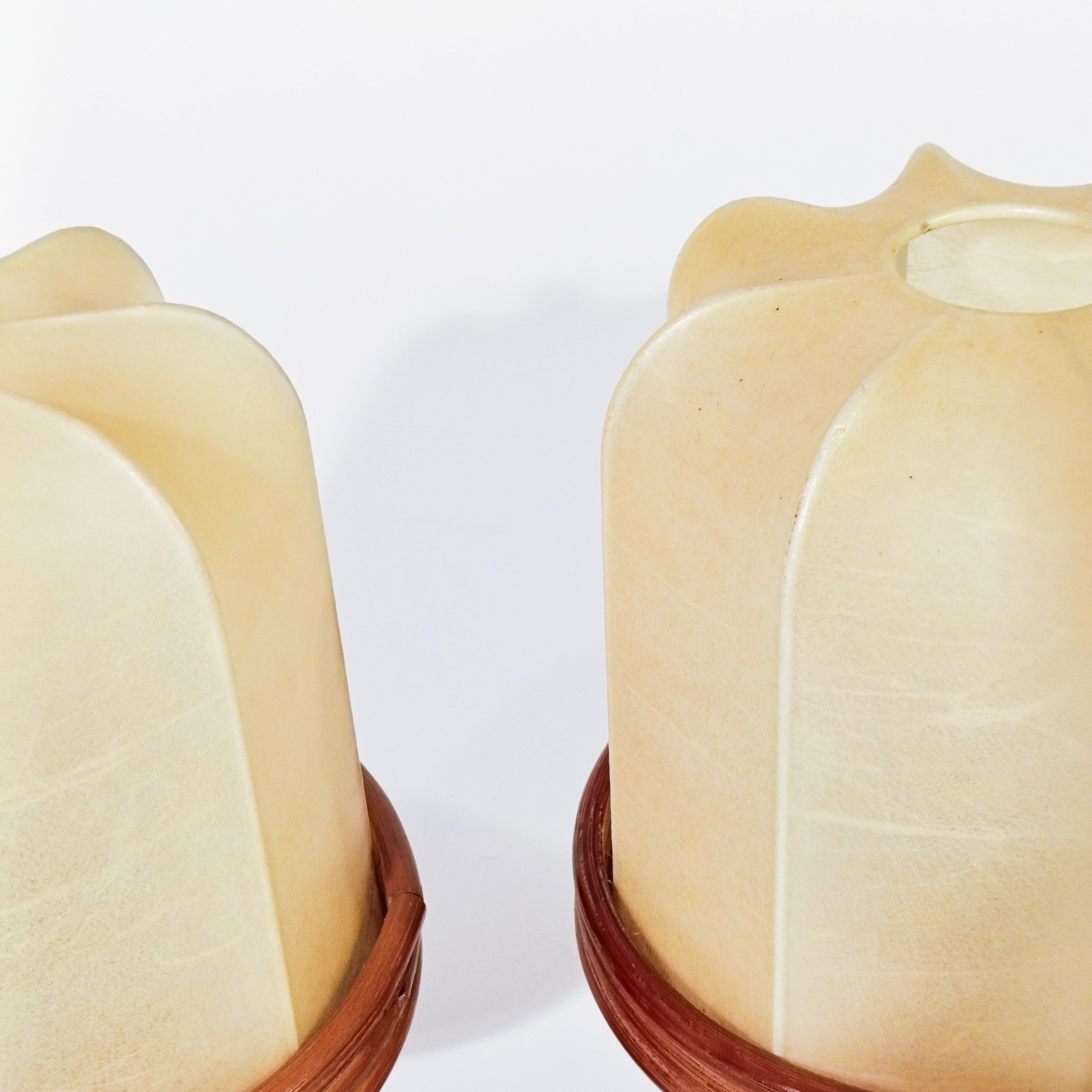 Résine de cocon. Lampes de table brutalistes fabriquées à la main, Italie, années 70 en vente 6