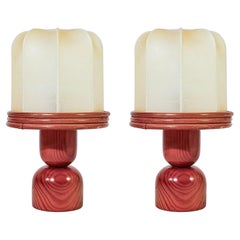 Cocoon resin. Brutalist hand-crafted table lamps, Italy, 1970s