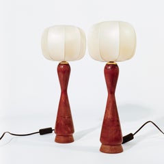Cocoon resin. Mid-Century Modern hand-crafted table lamps, Italy, 1970s