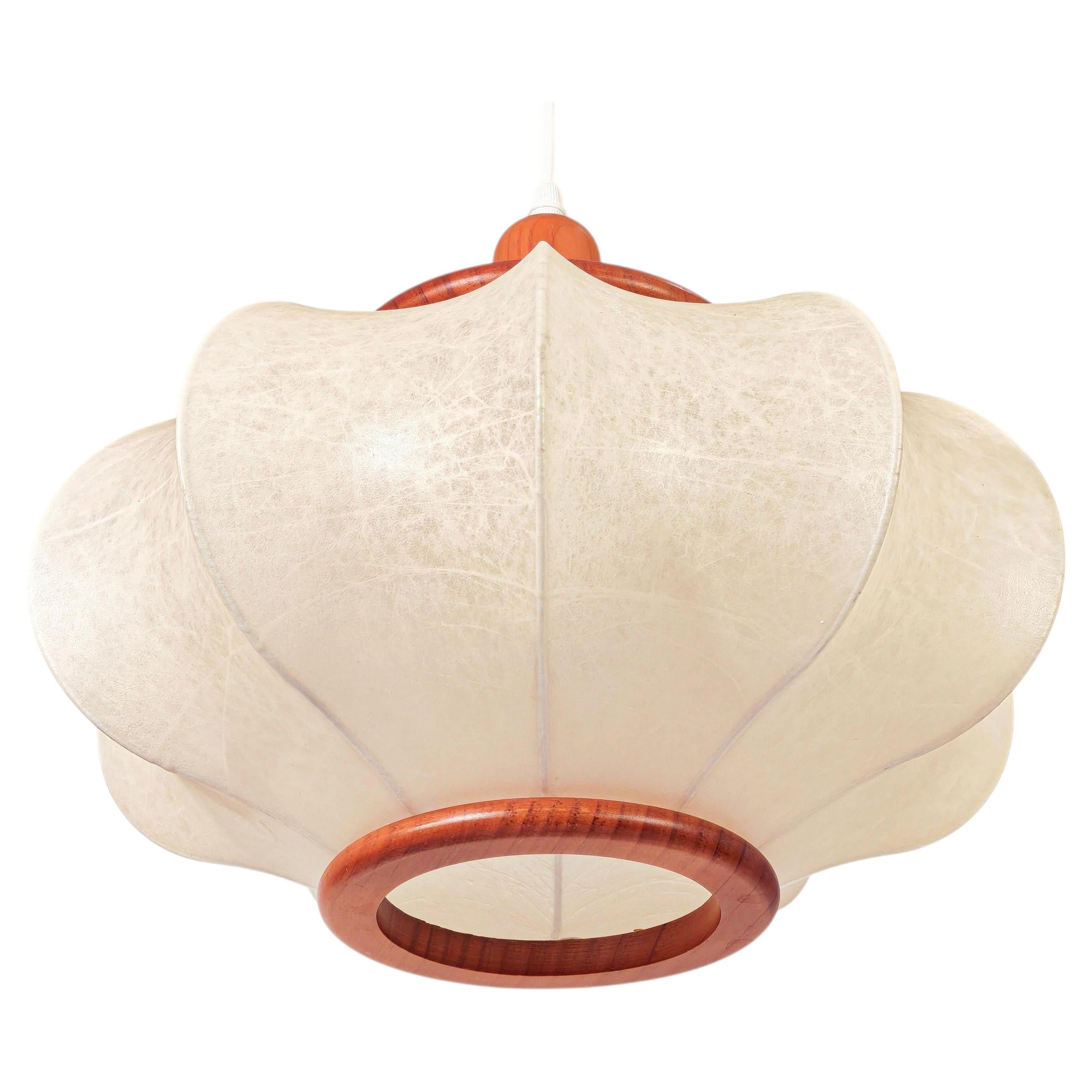 1 of 2 Space Age Cocoon pendant lamp in the style of Castiglioni, Italy, 1970s