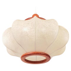 1 of 2 Space Age Cocoon pendant lamp in the style of Castiglioni, Italy, 1970s