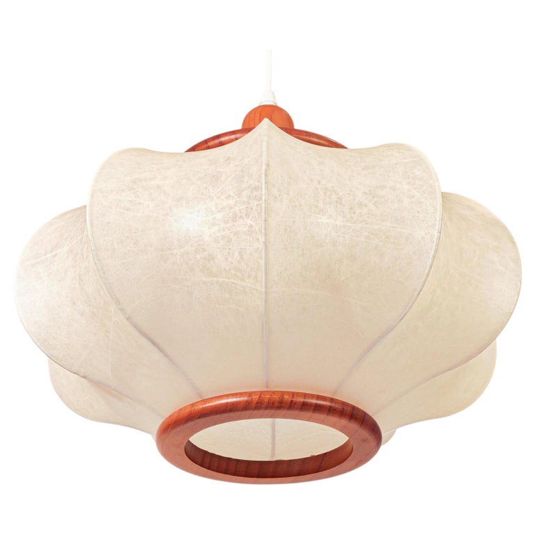 1 of 2 Space Age Cocoon pendant lamp in the style of Castiglioni, Italy, 1970s