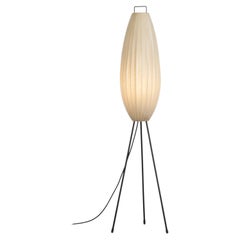 Retro Cocoon shaped Three-legged floor lamp from the 60s in mid-century style.