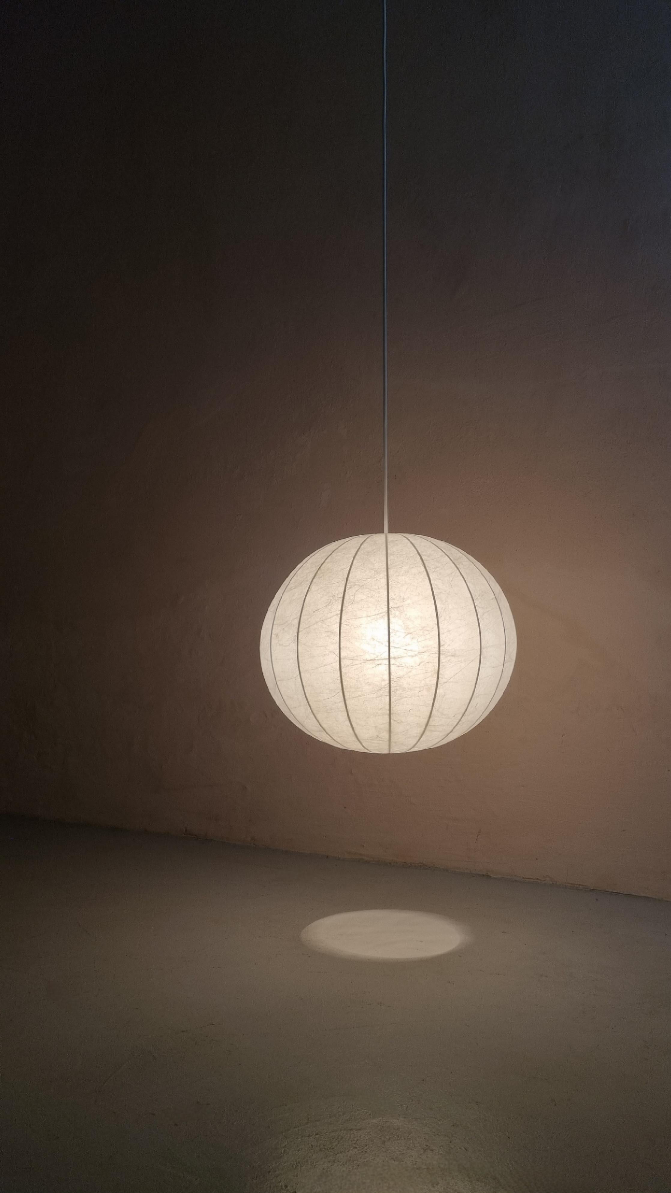 Mid-Century Modern Cocoon Suspension Lamp, Italian Manufacture, 1960s
