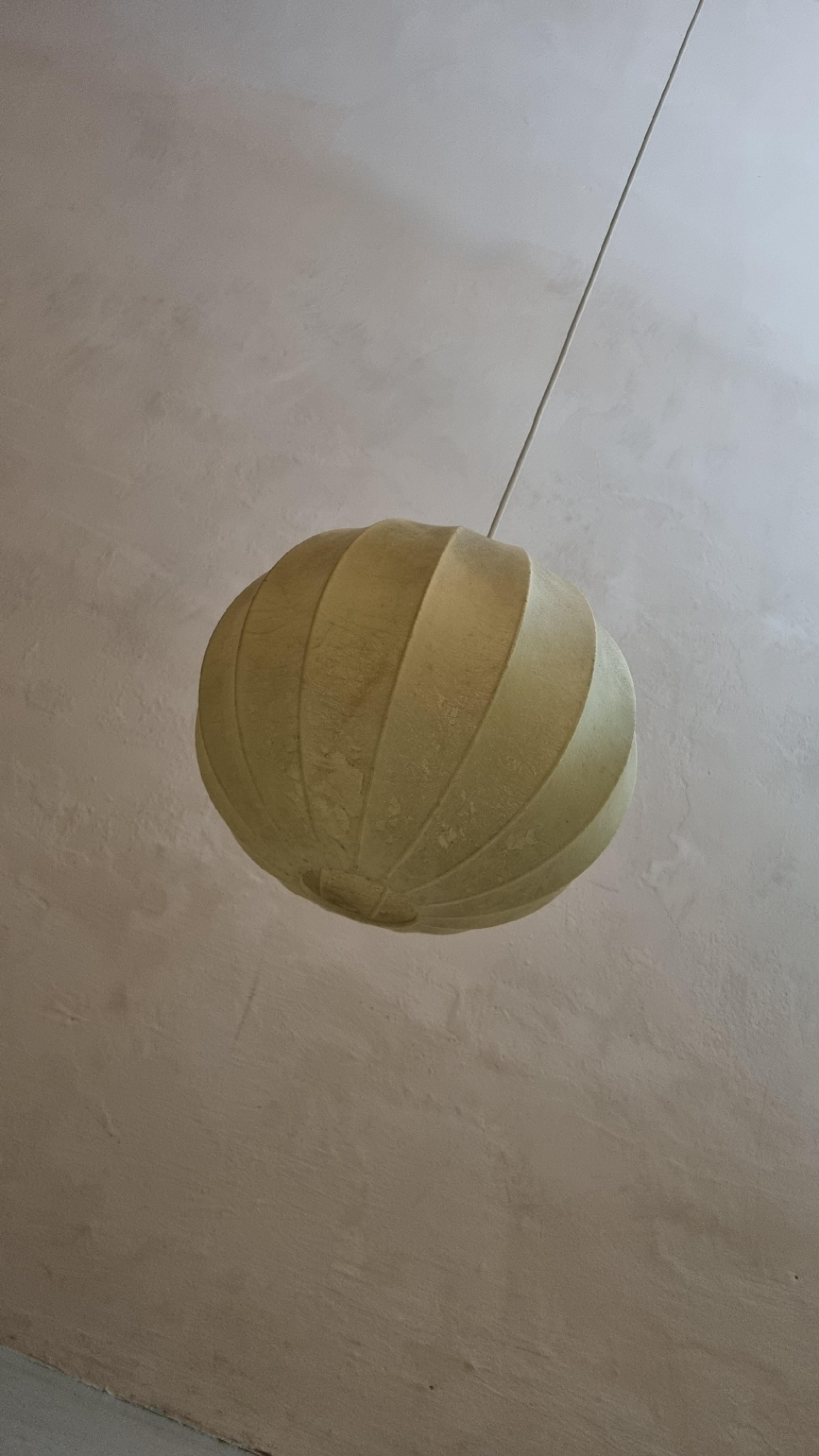 Mid-20th Century Cocoon Suspension Lamp, Italian Manufacture, 1960s For Sale