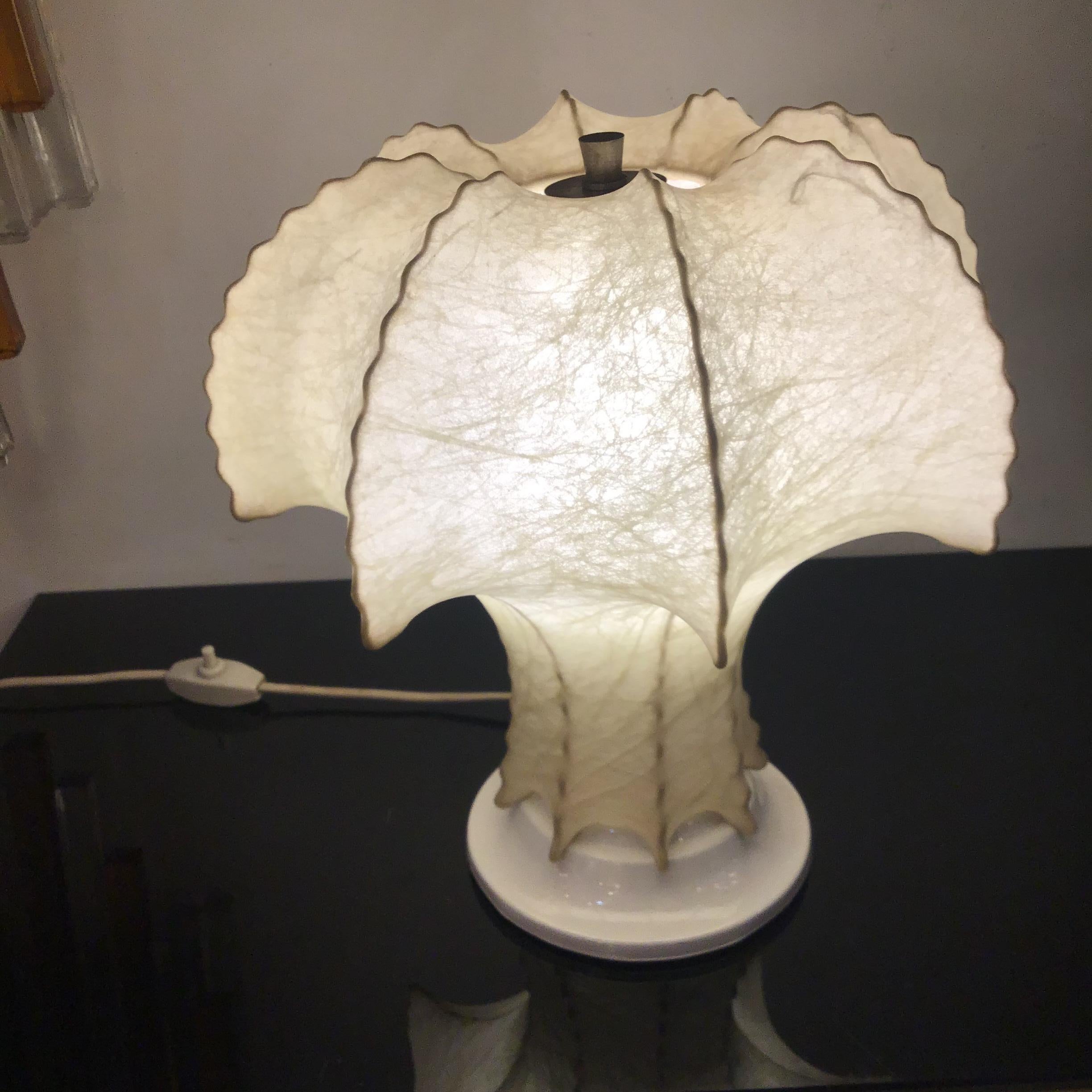 Other Cocoon Table Lamp Metal Brass Skin 1970 Italy  For Sale