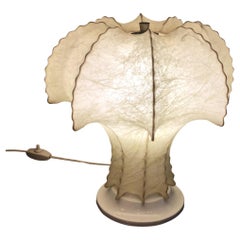 Lampe de table Cocoon Métal Laiton Peau 1970 Italie 