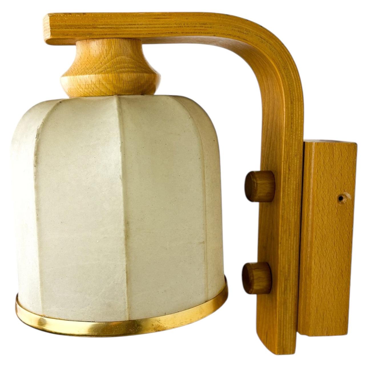 Cocoon wall lamp, resin and pine, Italy, Circa 1970's For Sale