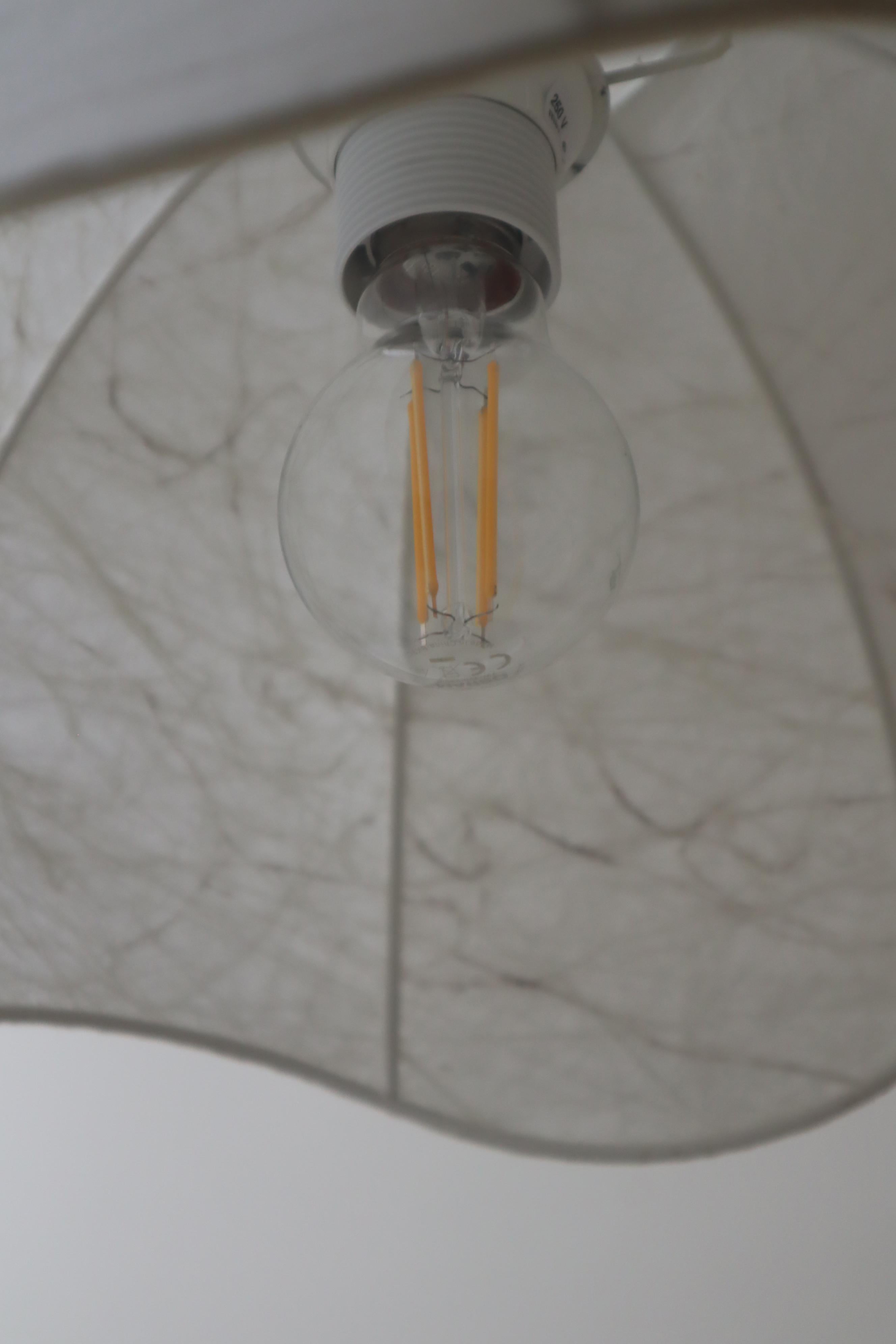 Cocoon Wave Hanging Lamp in the Style of Castiglioni, Italy 1960s For Sale 2