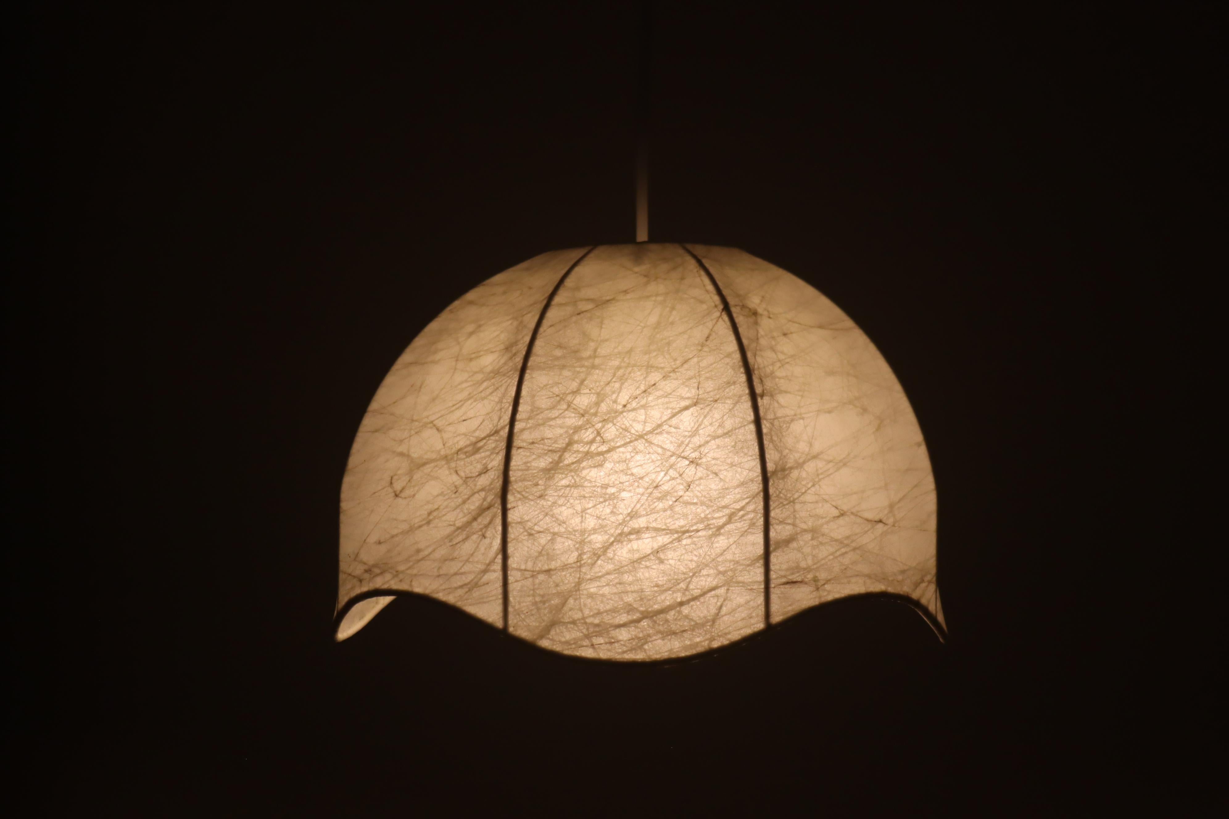 Cocoon Wave Hanging Lamp in the Style of Castiglioni, Italy 1960s For Sale 8