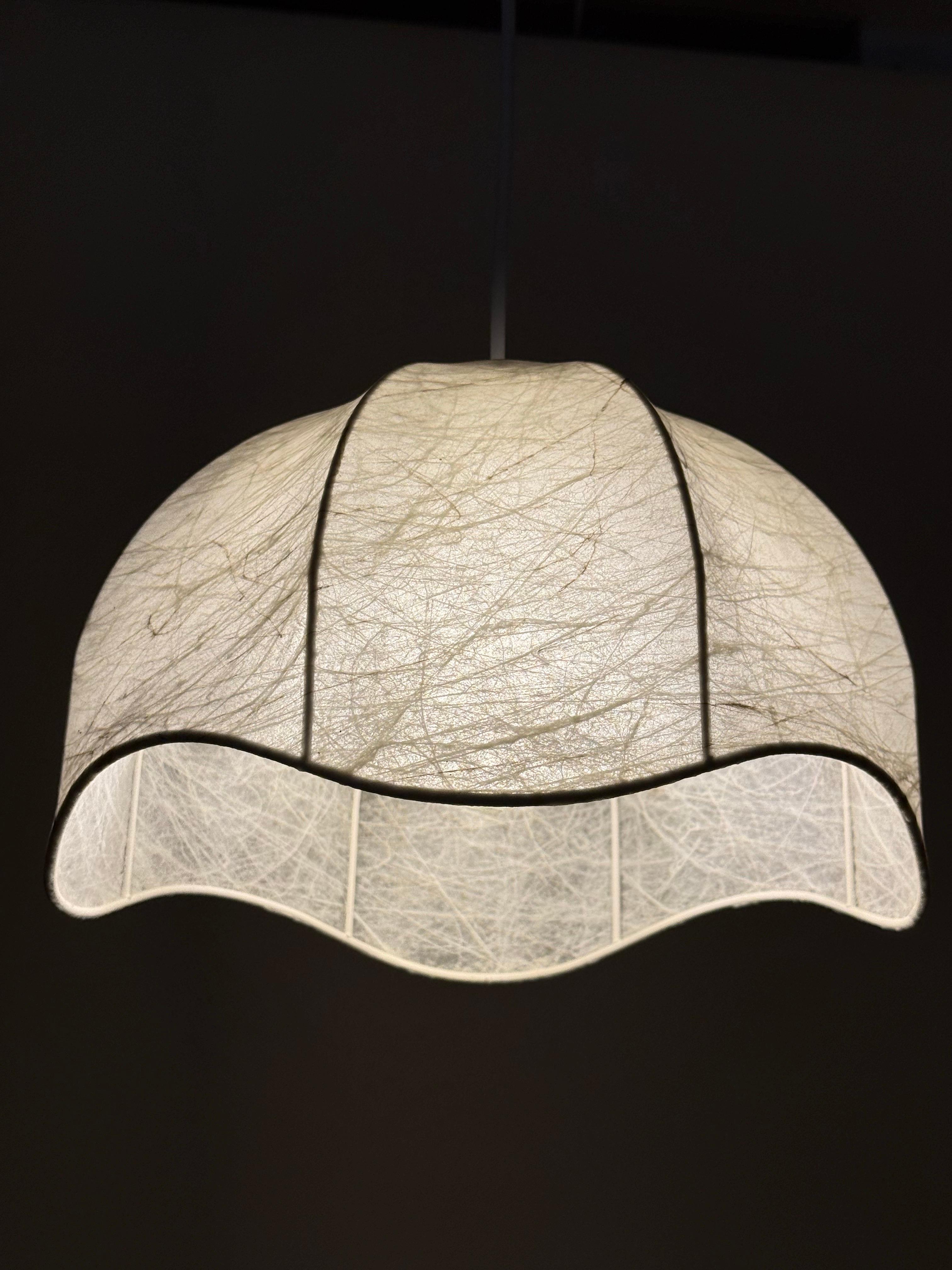 Mid-Century Modern Cocoon Wave Hanging Lamp in the Style of Castiglioni, Italy 1960s For Sale