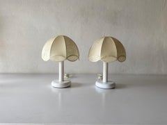 Cocoon & White Metal Body Pair of Table Lamps by GOLDKANT, 1970s, Germany