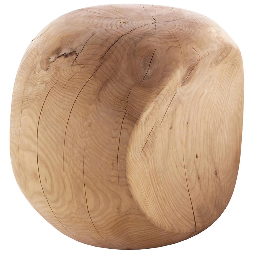 Cocoona Shape 2 Stool in Solid Cedar For Sale