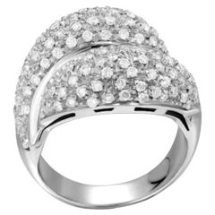 Coctail Anillo Ancho Diamante Oro Blanco 18K Para Ella