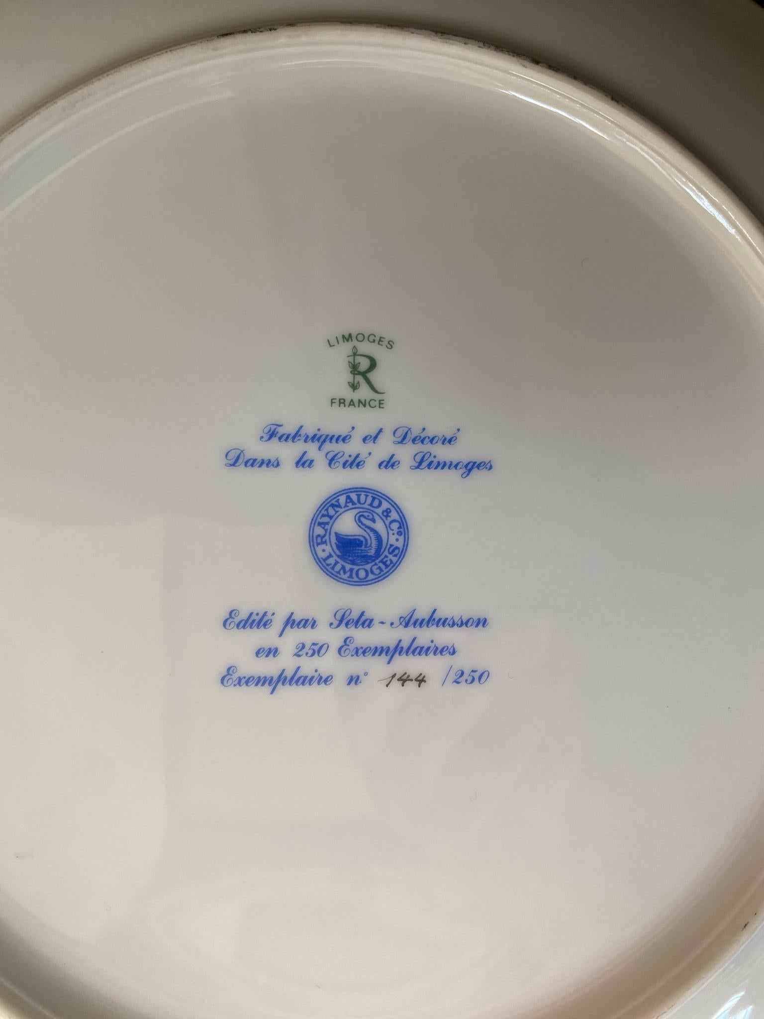 Cocteau Jean Limoges Porcelain Plate, Signed For Sale 2