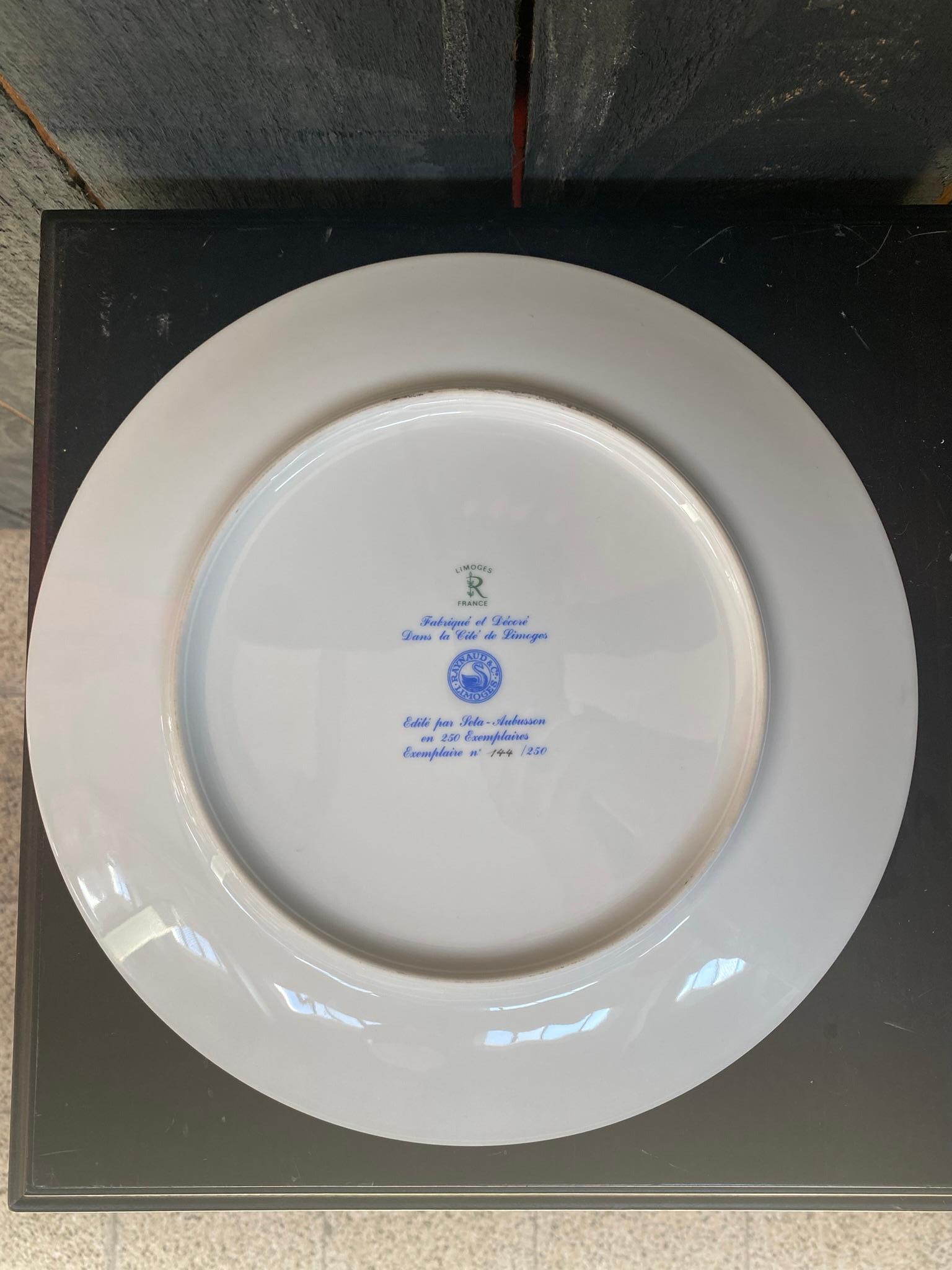 Cocteau Jean Limoges Porcelain Plate, Signed For Sale 1