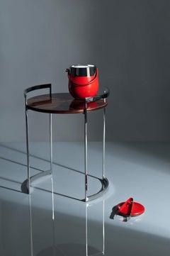 Cocteau, Side Table in High Gloss Macassar and Hand Polished Stainless Steel